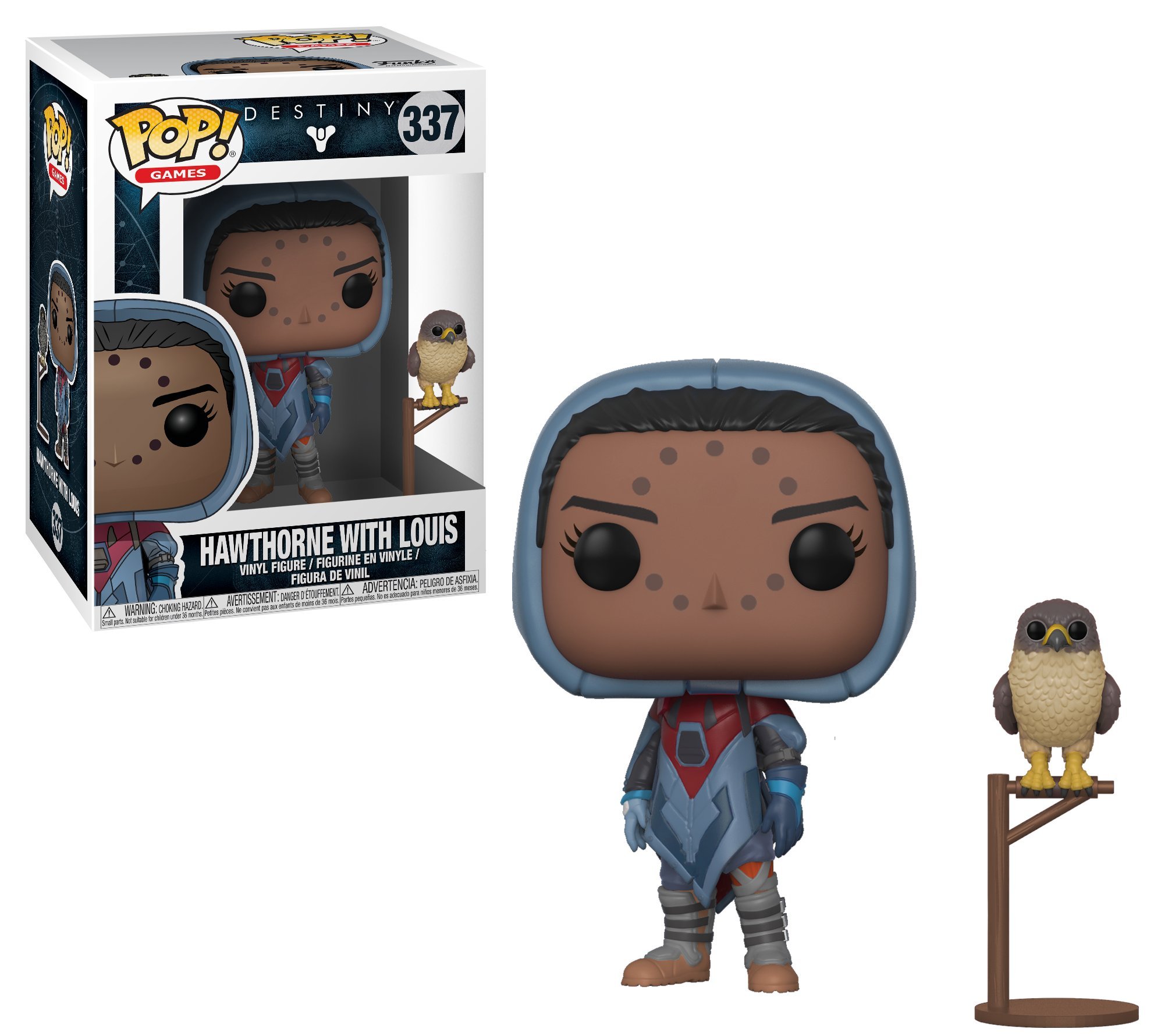 Funko Pop! Games: Destiny - Hawthorne with Hawk Vinyl Figure Collectible Toy | Bundle Includes Pop Protector Case | Perfect for Gaming Fans & Collectors Display