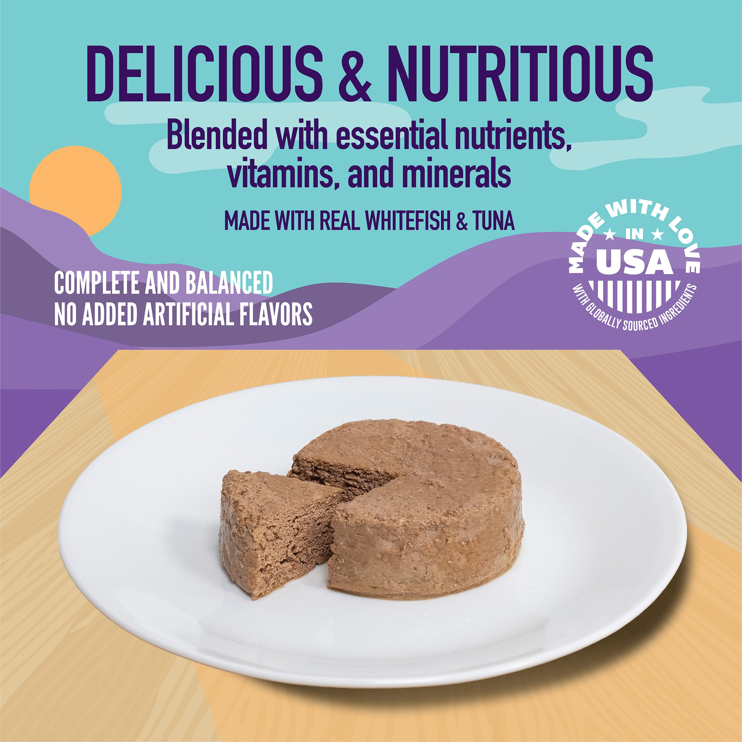 Premium Wet Cat Food for Adult Cats - Whitefish & Tuna Pate Recipe in 5.5oz Cans (Pack of 24) | High Protein, Grain-Free, Made in USA | Perfect for Picky Eaters & Senior Cats - Supports Heart Health & Hydration
