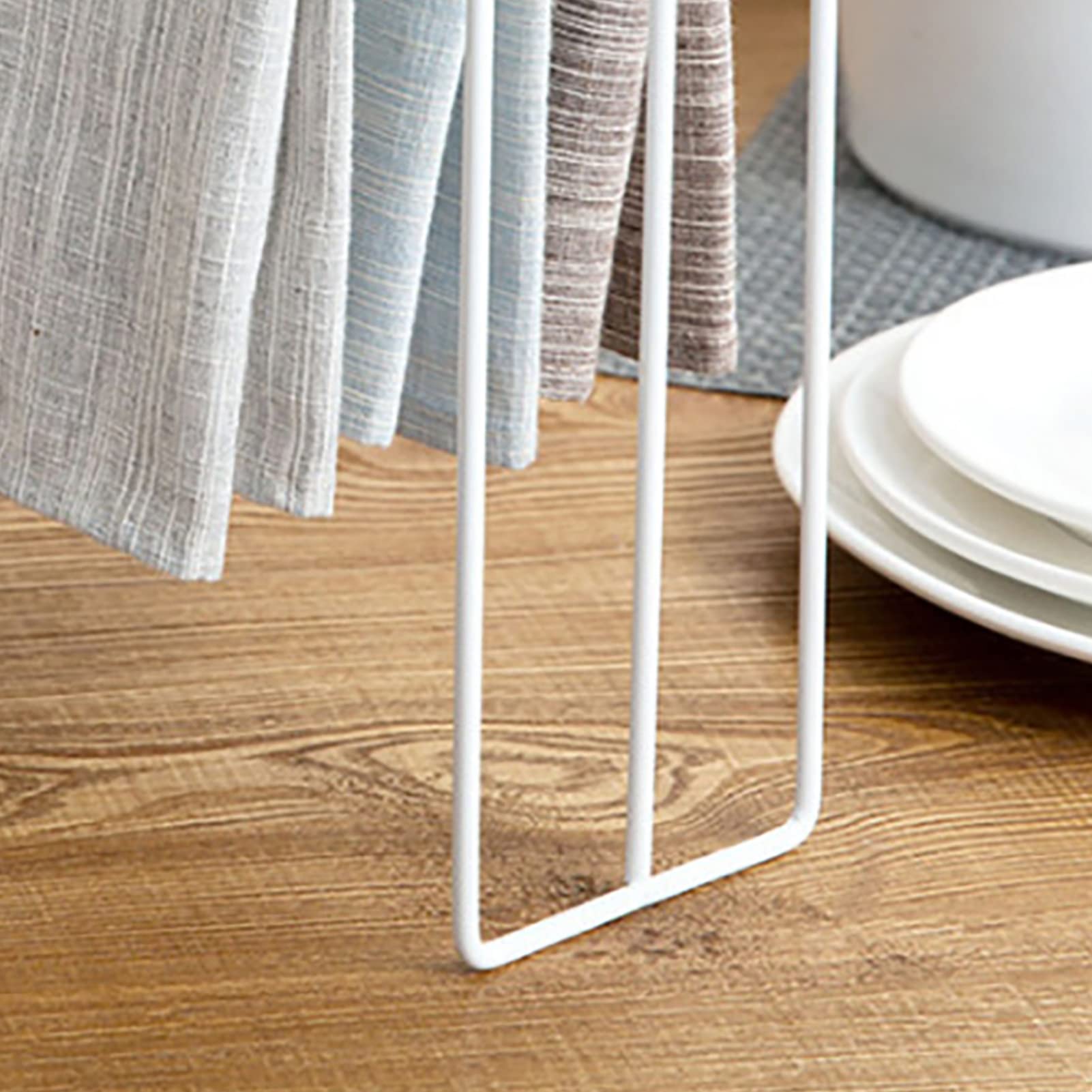 Stainless Steel Dishcloth Drying Rack for Kitchen Countertop - Foldable Sink Tray & Towel Holder - Compact Storage Organizer for Dish Cloths, Rags & Hand Towels (White) | Perfect for Small Kitchens, Apartments & RVs