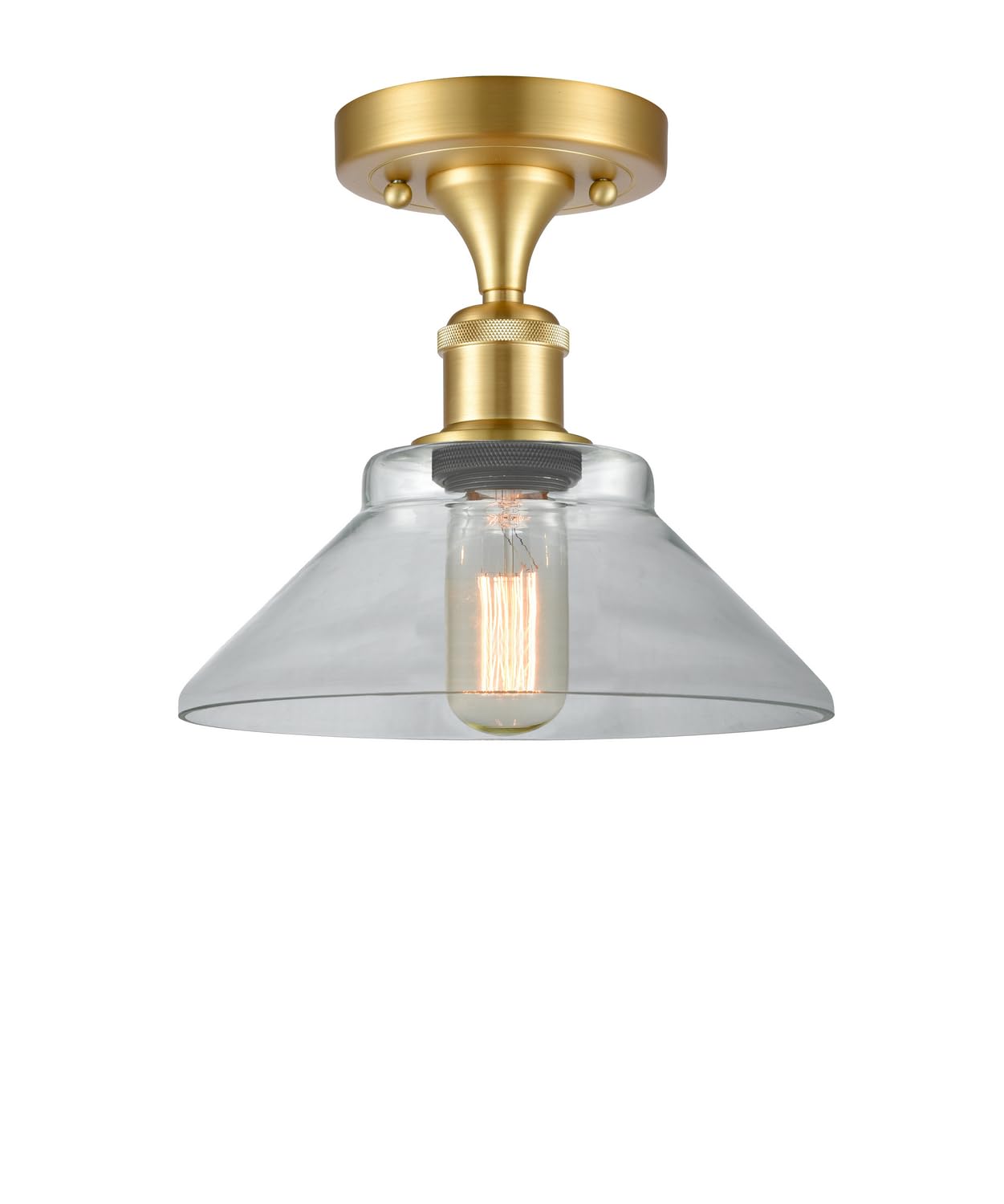 516-1C-SG-G132-LED Bare Bulb 1 Light Cord Set in Satin Gold Finish - Vintage Edison Lighting for Home Decor, Cafe, Restaurant & Wedding Events