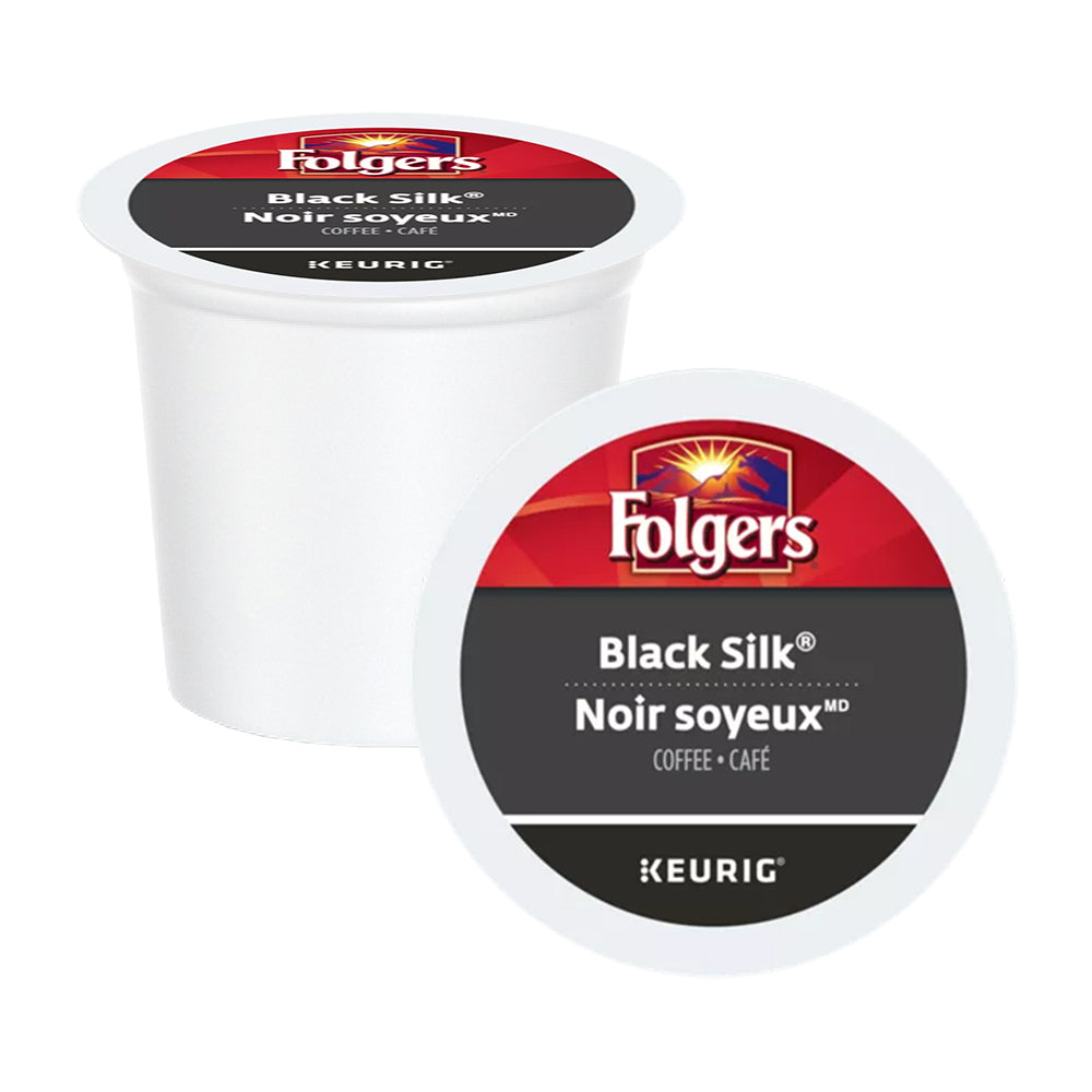 Folgers Gourmet Selections Black Silk K-Cup® Pods 24 Pack - Premium Dark Roast Coffee for Keurig Brewers | Perfect for Home, Office & Morning Coffee Routine