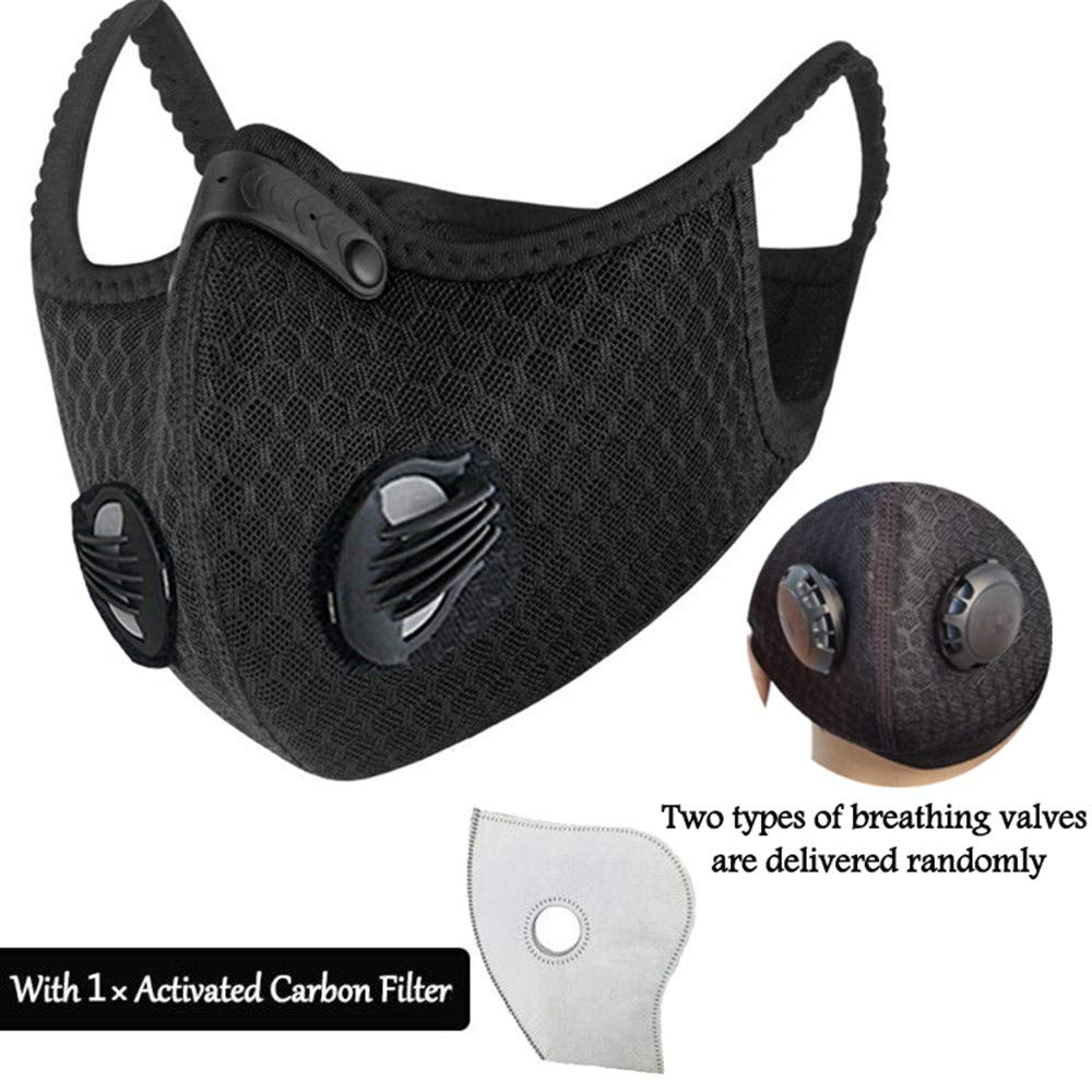 Windproof Reusable Dust Face Mask for Outdoor Cycling, Sports & Running - Breathable Washable Black Face Cover for Men & Women - Perfect for Hiking, Biking & Dusty Environments