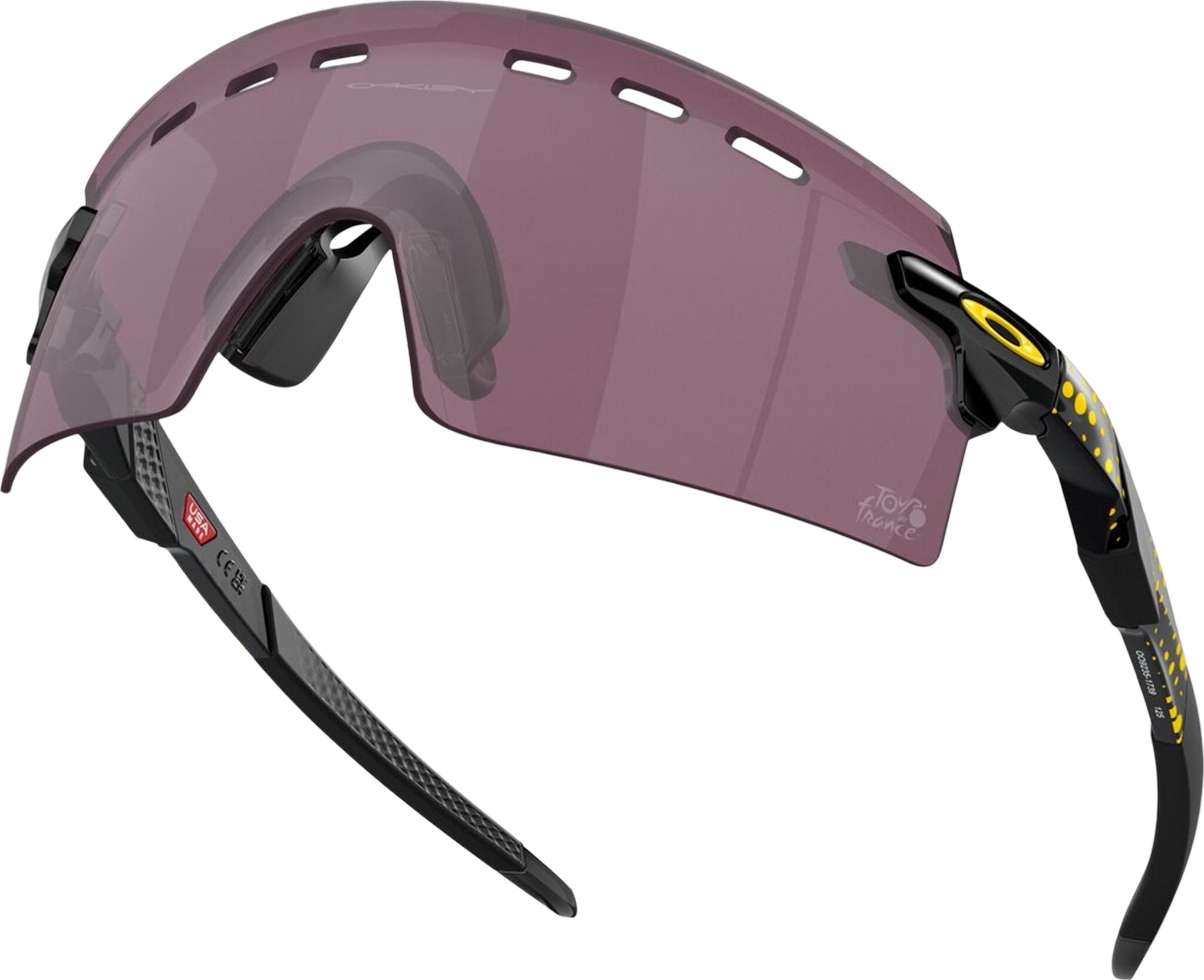 2024 Tour De France Encoder Strike Sunglasses - Black Ink Frame with Prizm Road Black Lens - Unisex Cycling Shades for Road Biking & Outdoor Sports