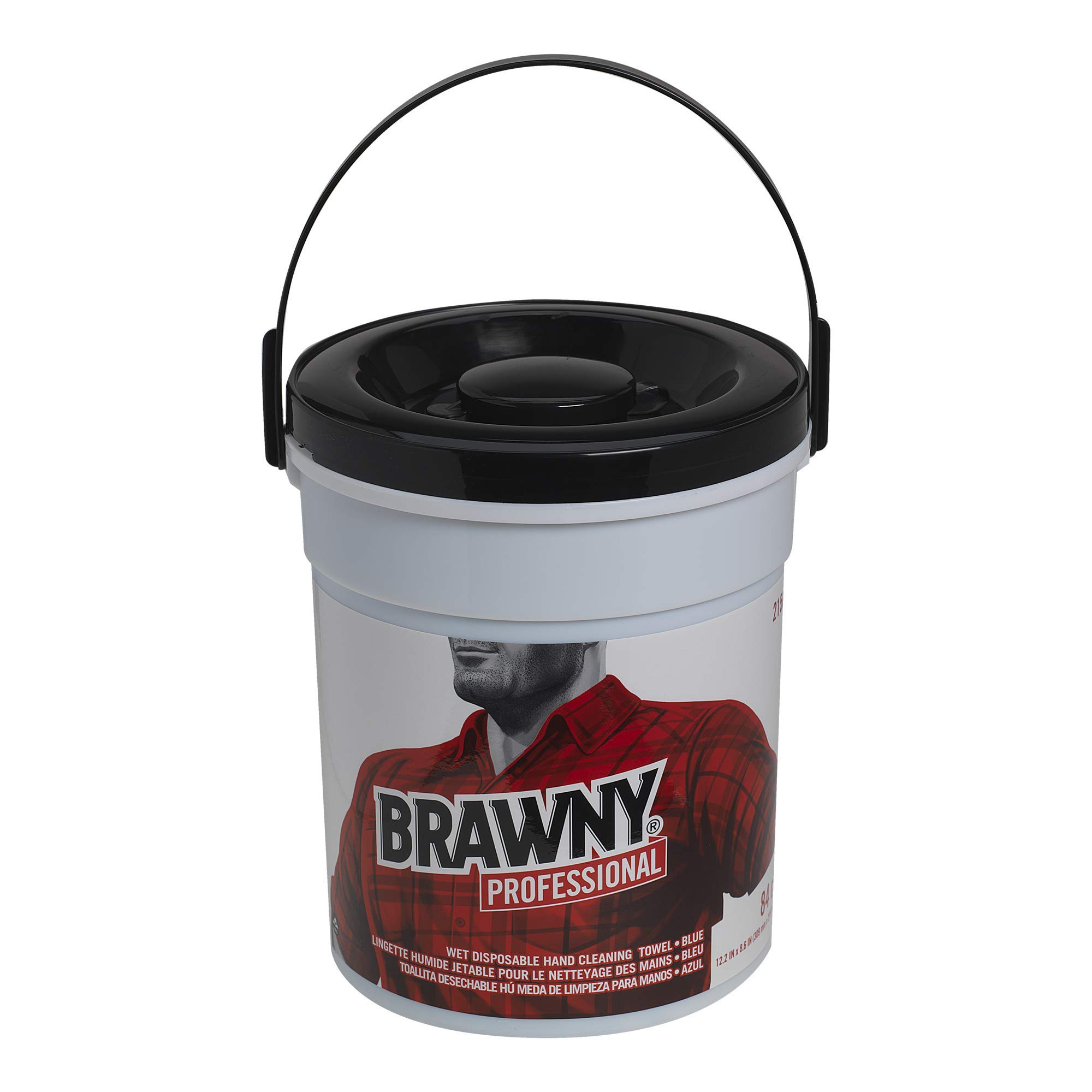 Brawny Professional Disposable Wet Wipes for Hands Cleaning - Blue, 84 Towels per Bucket, 6 Buckets per Case (8.6