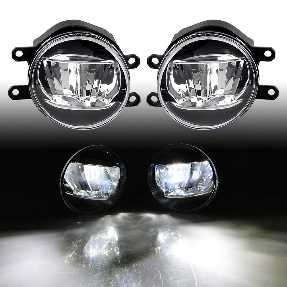 Pair of Car LED DRL Daytime Running Lights with Yellow Turn Signal & Fog Light - Xenon White Driving Lights Compatible with Toyota Camry XSE SE 2018-2020 Models | Perfect for Night Driving & Enhanced Visibility