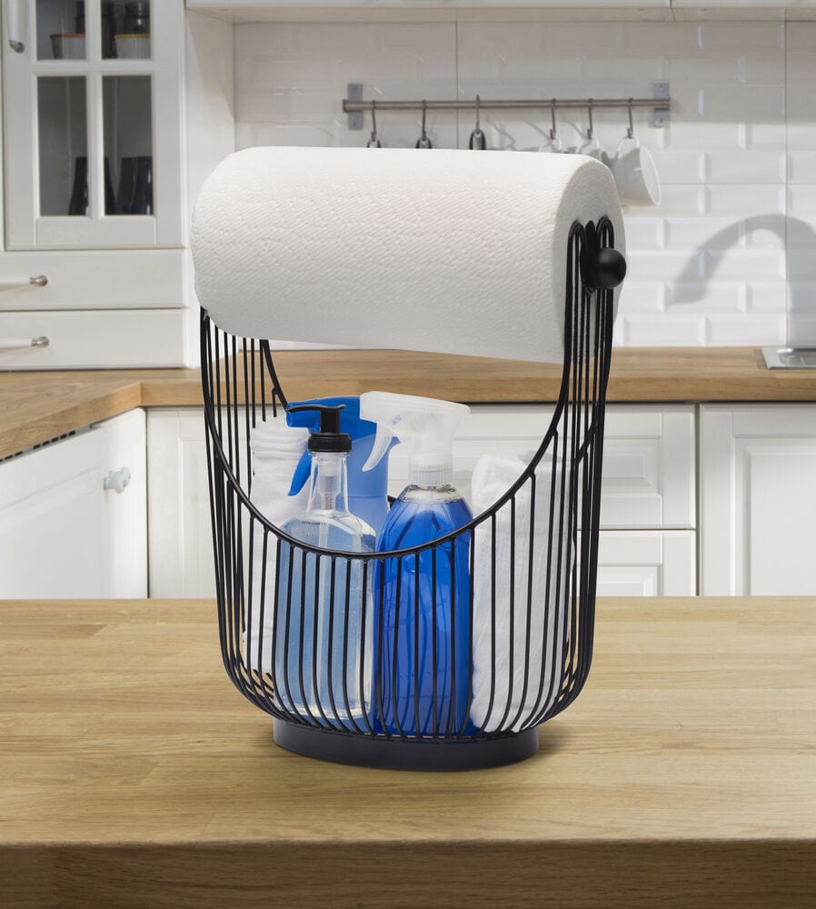 Spindle Countertop Storage Organizer - Wooden Kitchen Utensil Holder for Knives, Forks & Spoons - Perfect for Countertop, Pantry & Dining Room Organization