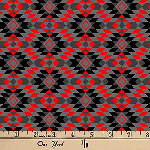 Black & Red Cotton Tapestry Fabric by The Yard - Perfect for DIY Wall Hangings, Curtains, and Home Decor Projects