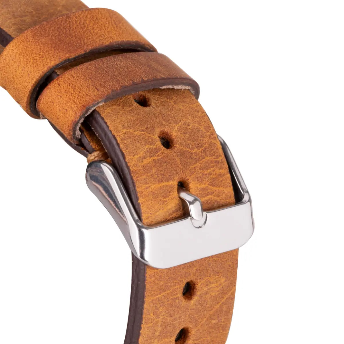Premium Camel Brown Leather Sport Band for Apple Watch - Durable & Stylish Strap for Workouts & Everyday Wear (Avila Collection) - Perfect for Gym, Office & Casual Outings