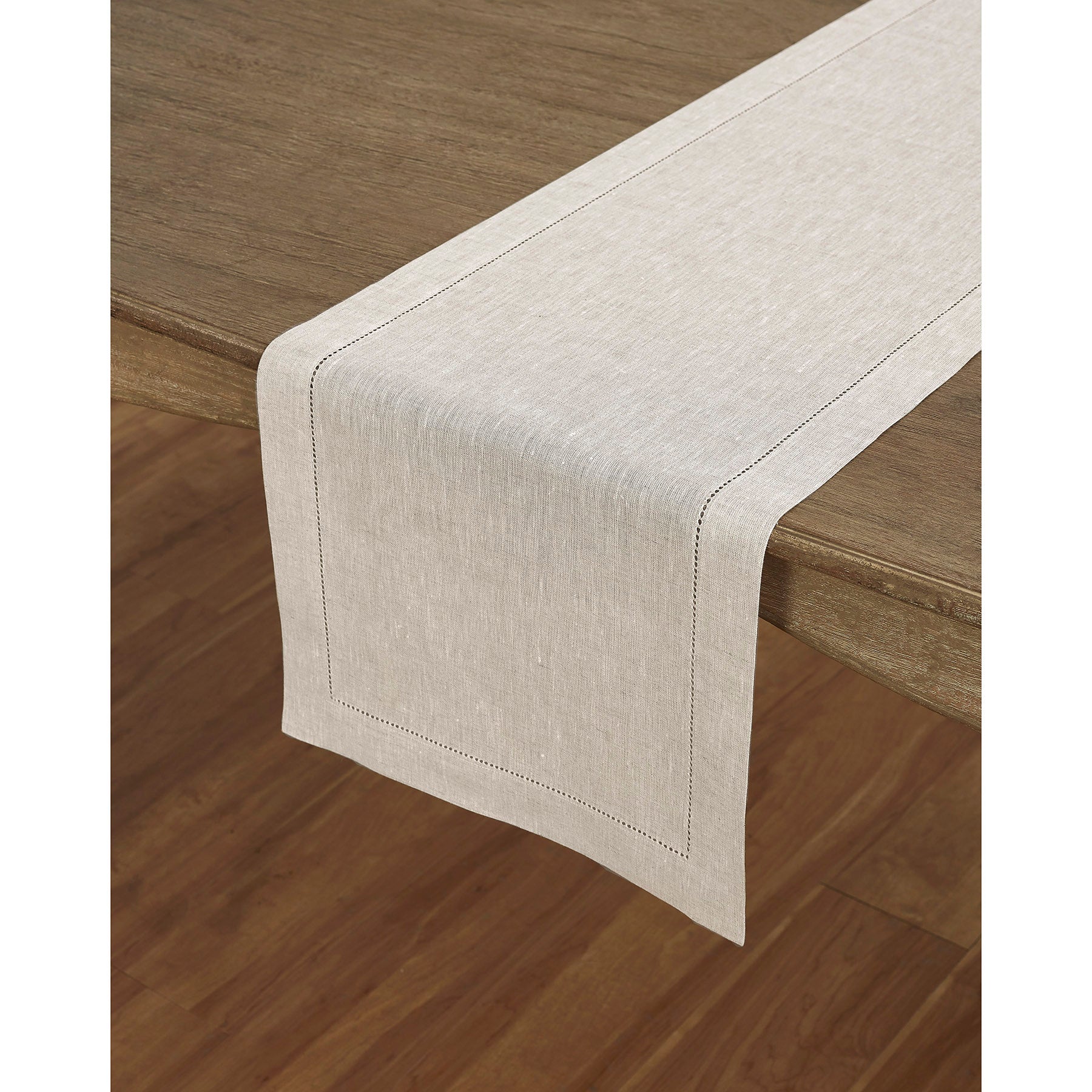 Classic Hemstitch Table Runner - 16 Inch & 18 Inch Wide Linen Tablecloth for Dining Room Decor, Wedding, Party & Holiday Table Setting