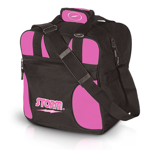 Storm Solo 1 Ball Tote Black/Pink Bowling Bag - Lightweight Single Bowling Ball Carrier with Shoulder Strap - Perfect for League Play & Practice Sessions