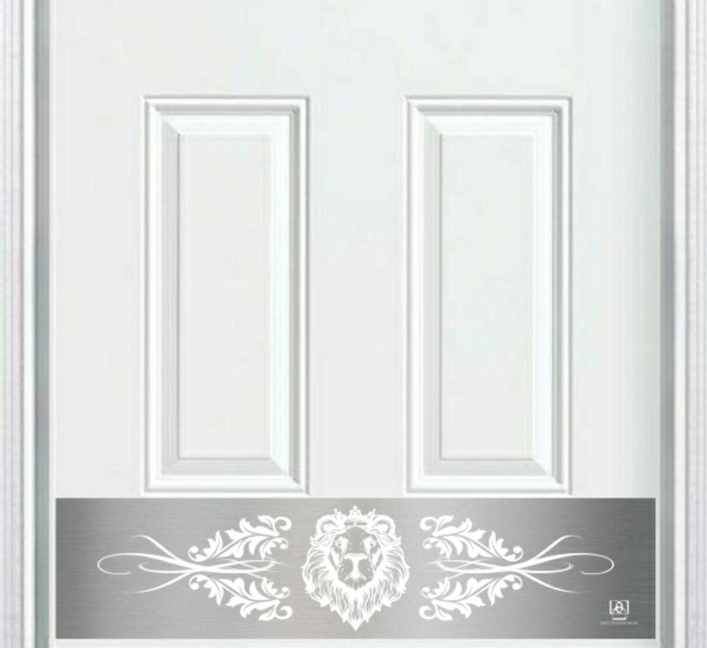 Lion's Den Engraved Door Kick Plate - Satin Nickel Finish for Home & Office