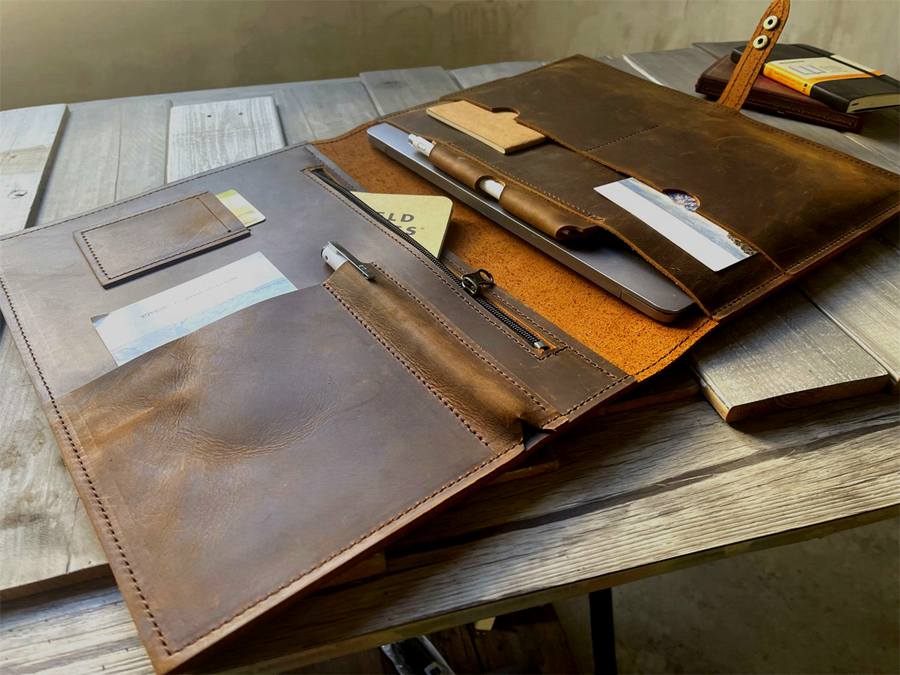 Premium Genuine Leather MacBook Air Sleeve Case - 13 Inch Laptop Protective Cover with Soft Interior | Perfect for Office, Travel & School Use