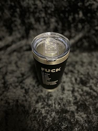 My Vocabulary Tumbler - 20oz Black Insulated Tumbler with Sliding Lock Lid - Funny Swear Word Design (Fuck This/That/You/Me) - Perfect for Office Humor, Gag Gifts & Stress Relief