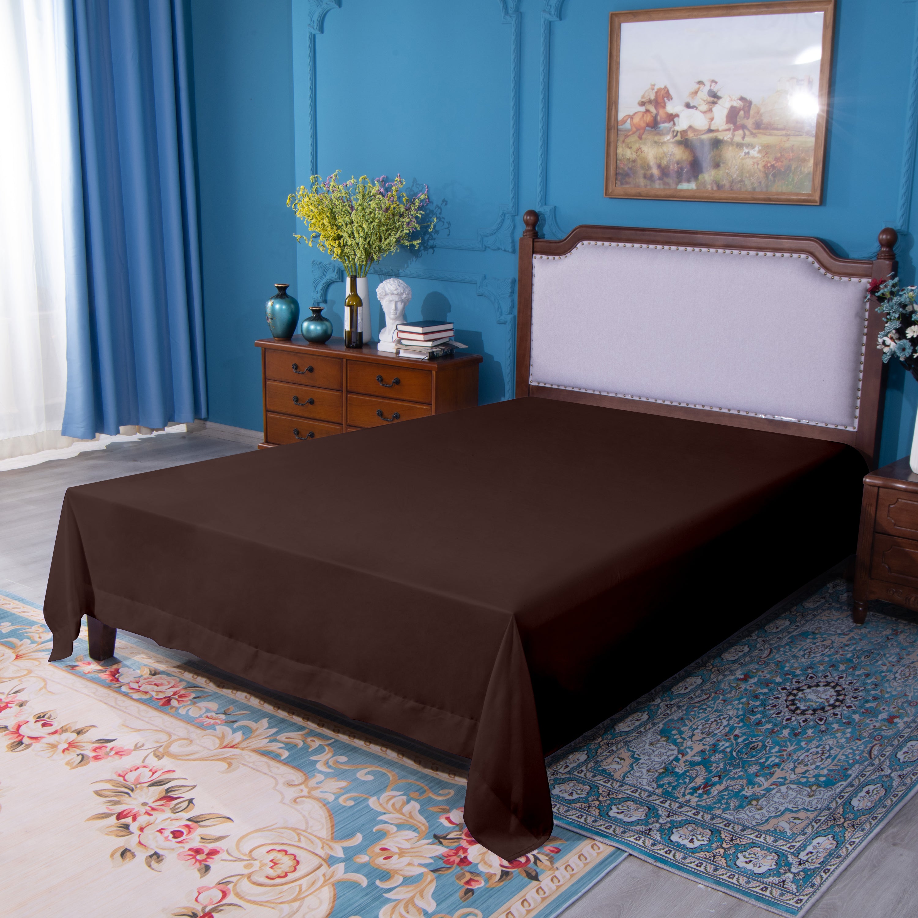 NTBAY Ultra Soft Microfiber Flat Sheet - Breathable & Cozy Bed Sheet Set for All Seasons | Perfect for Home, Hotel, Dorm & Guest Room Comfort
