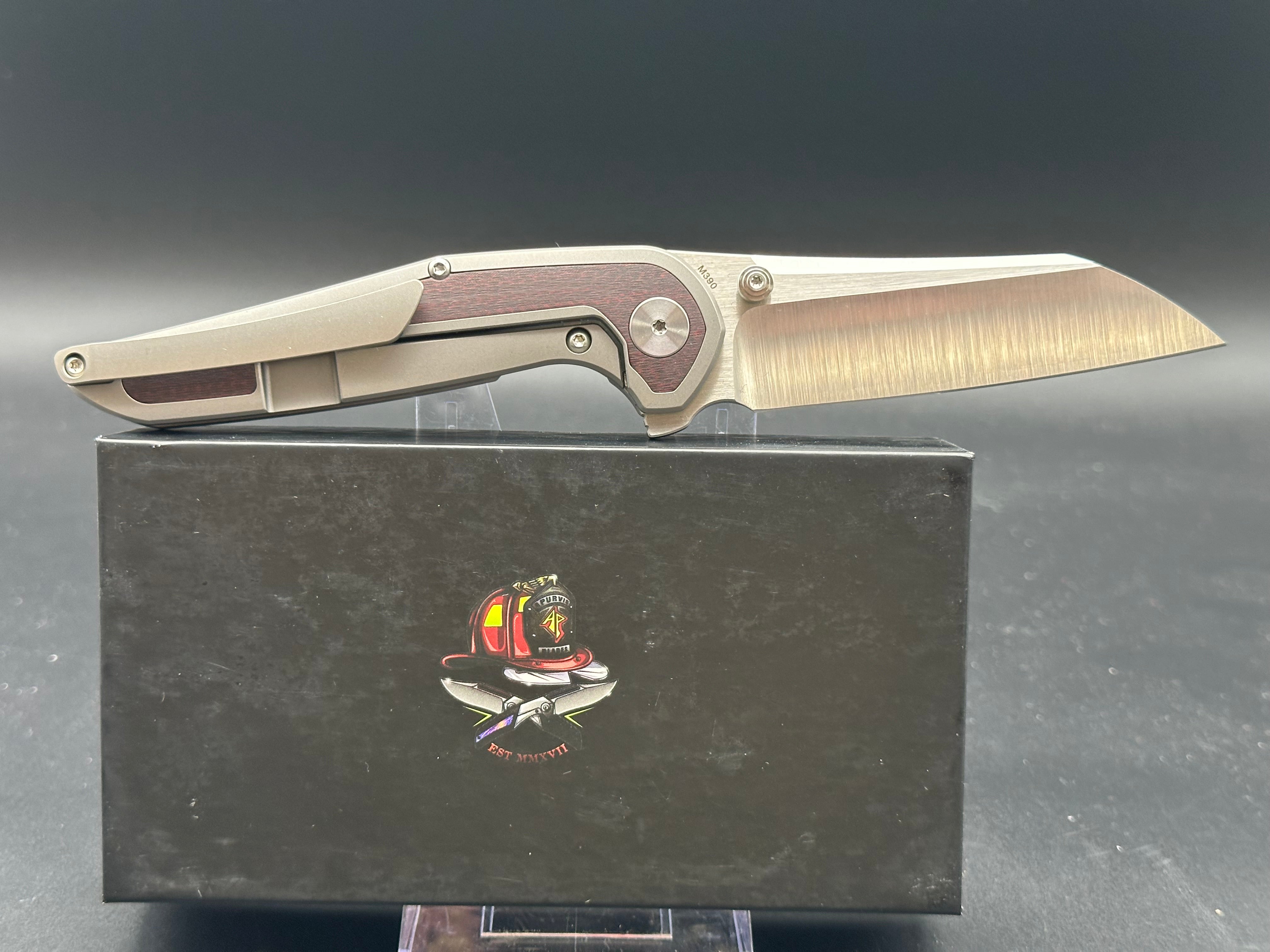 Purvis Progeny V3 Satin Red Black Carbon Fiber Inlay Knife - Tactical EDC Folding Pocket Knife for Outdoor Camping, Hunting & Survival Gear