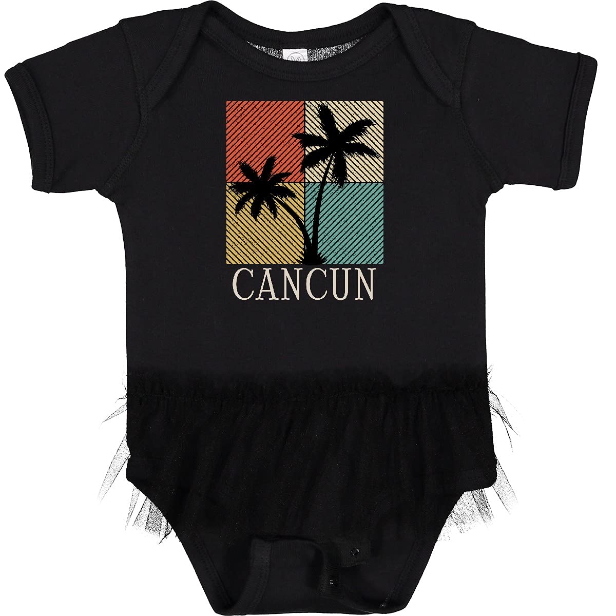 Inktastic Cancun Mexico Beach Vacation Infant Tutu Bodysuit - Cute Baby Girl Outfit for Beach Holidays, Family Trips & Photo Shoots