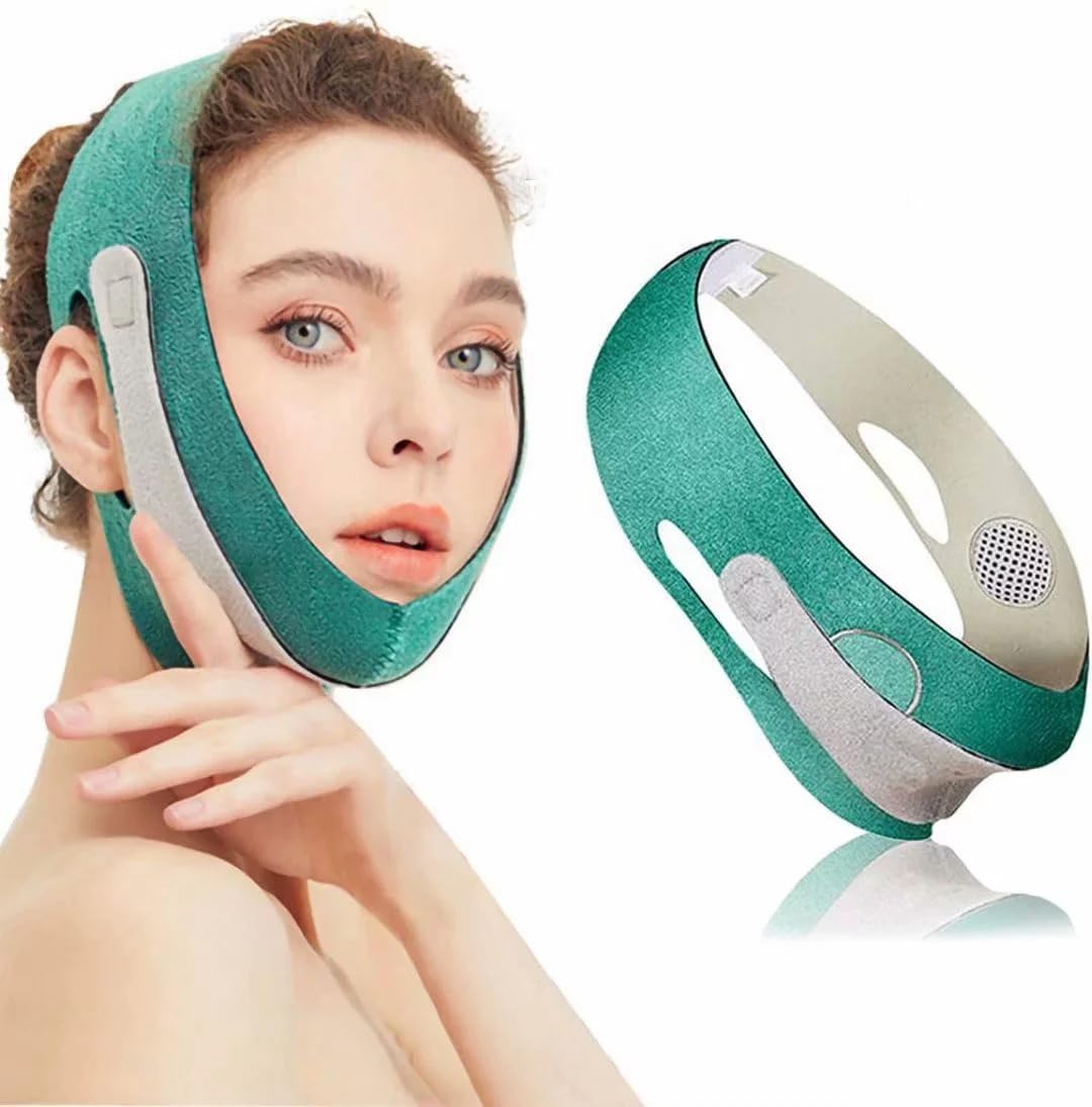Face Slimming Strap - Double Chin Reducer & V-Line Shaper | Anti-Aging Cheek Lift Band for Jawline Contouring | Pain-Free Facial Toning Device for Wrinkle Reduction & Sagging Skin | Breathable Face Shaper for Home & Gym Use
