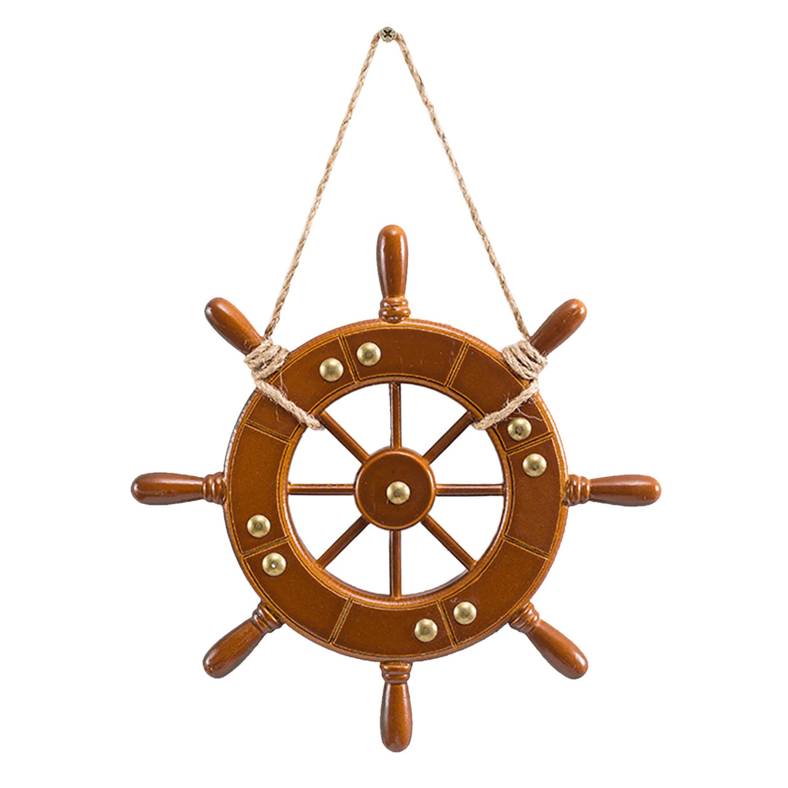 Vintage Mediterranean Wooden Ship Steering Wheel Pendant - Nautical Wall Decor for Home, Office, or Christmas Tree - Acrylic Picture Frame Ornament (1PC, One Size) - Perfect for Coastal, Beach House, or Nautical Theme Decorations