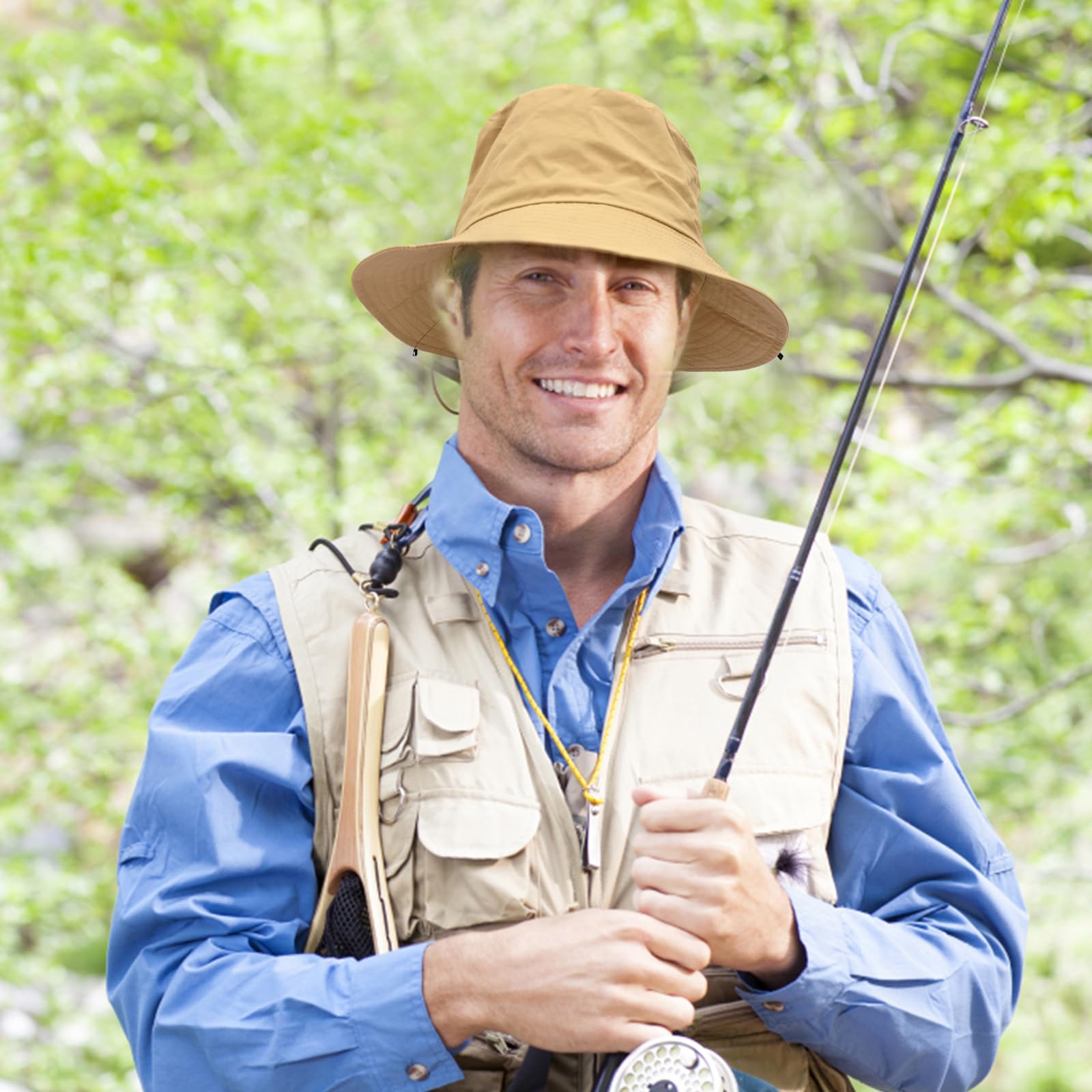 Bucket Hat for Men & Women - Quick Drying UV Protection Safari Boonie Hat with Adjustable Chin Strap | Waterproof & Breathable Mesh Design | Perfect for Fishing, Hiking, Beach & Outdoor Adventures