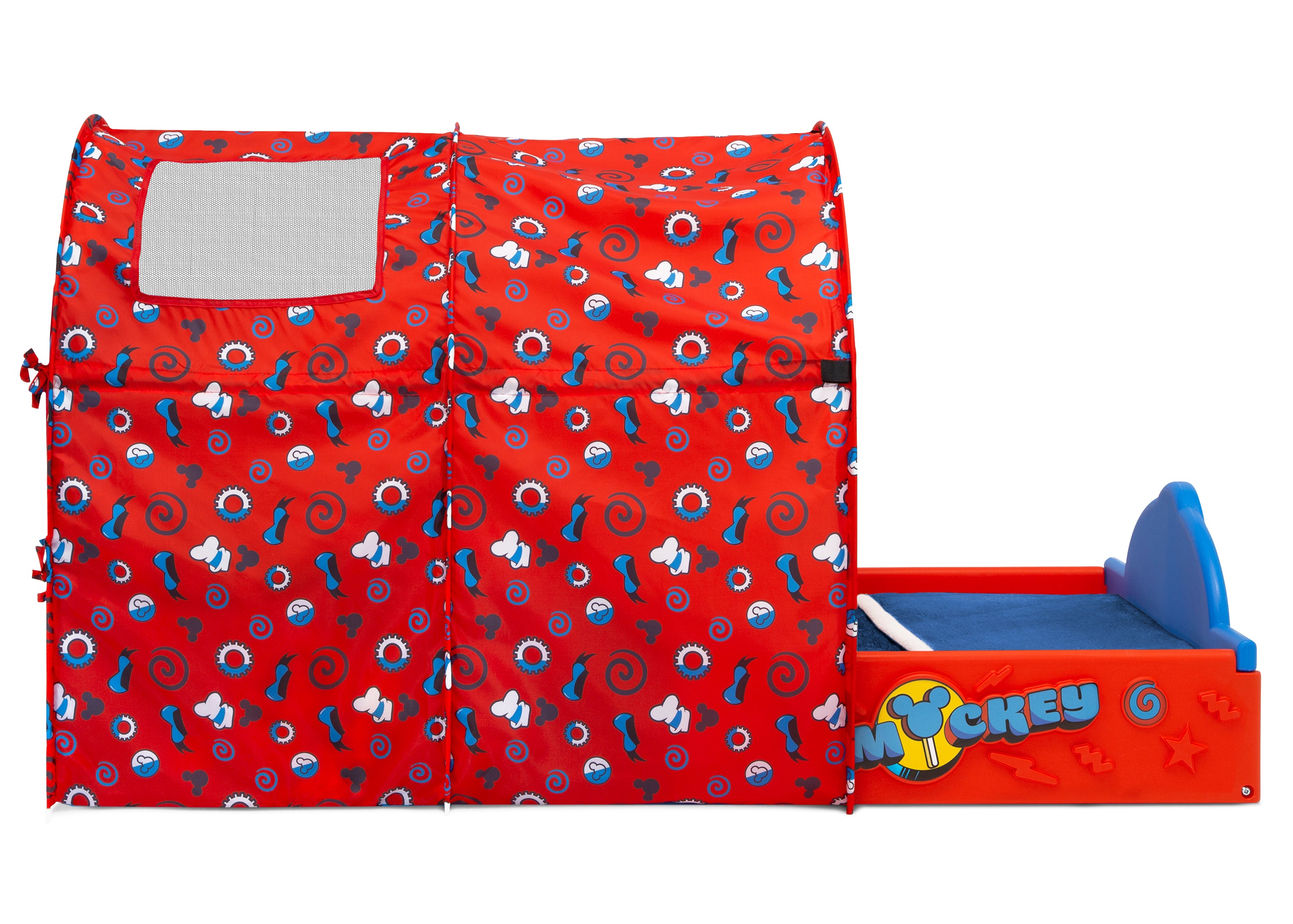 Disney Mickey Mouse Toddler Bed with Play Tent - Soft & Safe Kids Bed for Boys and Girls - Perfect for Bedrooms, Playrooms & Sleepovers