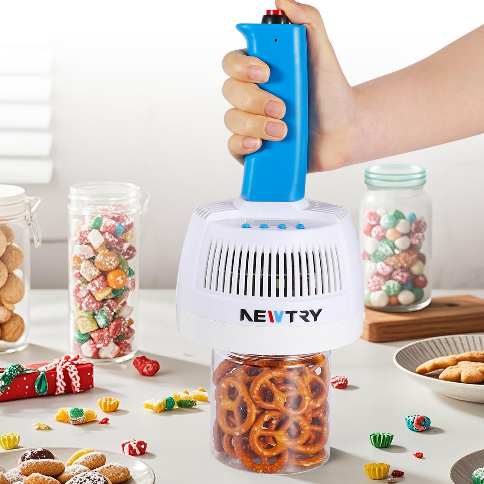NEWTRY Portable Handheld Electromagnetic Induction Sealer 20-60mm (0.79-2.36 Inch) - Manual Bottle Foil Sealing Machine with UK Plug for Home, Restaurant & Small Business Packaging Needs