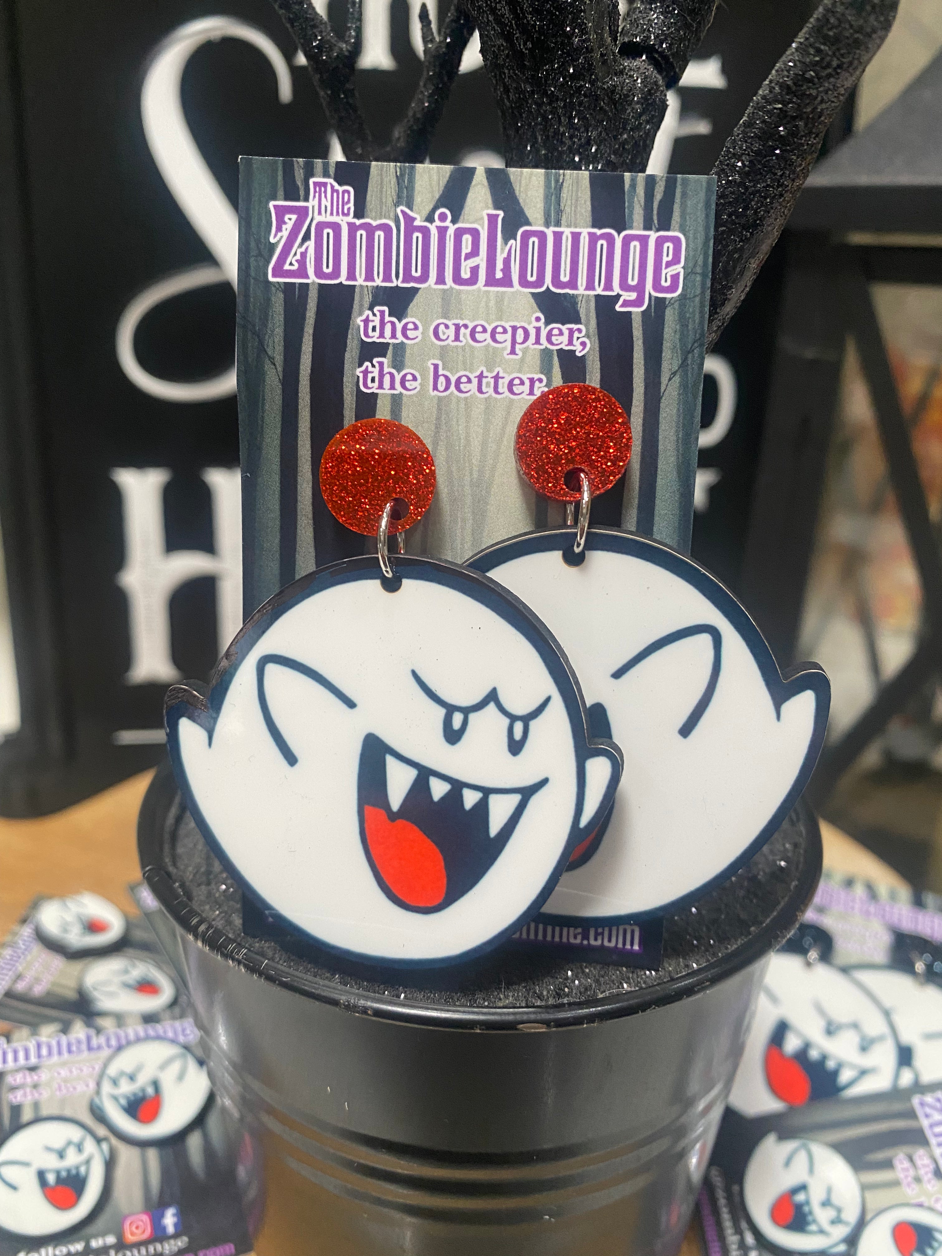 Boo Gamer Ghost Earrings - Spooky Halloween Jewelry for Gamers & Cosplay - Perfect for Halloween Parties, Gaming Events & Anime Conventions