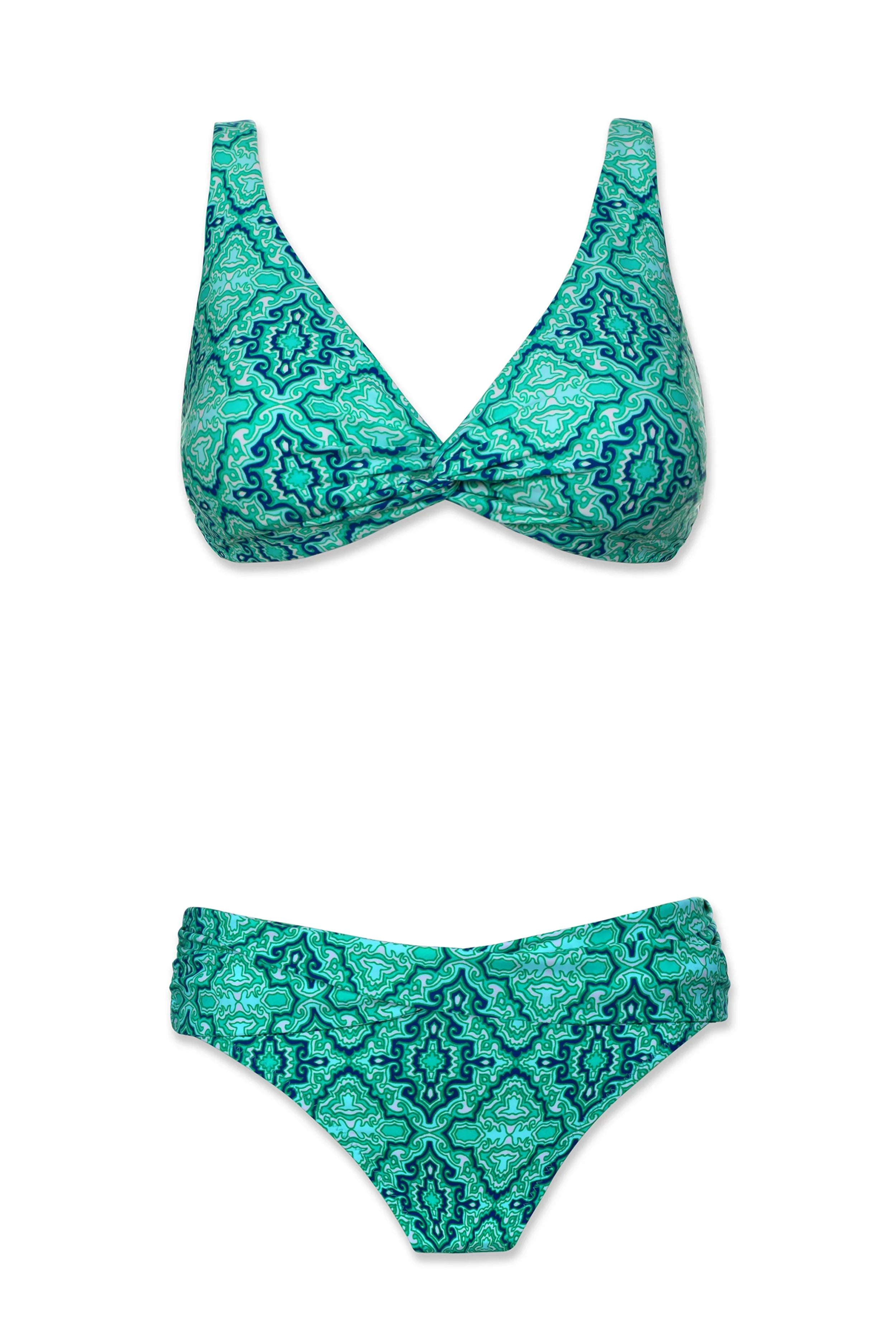 Twist Front Bralette - Comfortable Lace Bralette for Women | Perfect for Yoga, Lounge & Everyday Wear | Marbella Tile Inspired Design