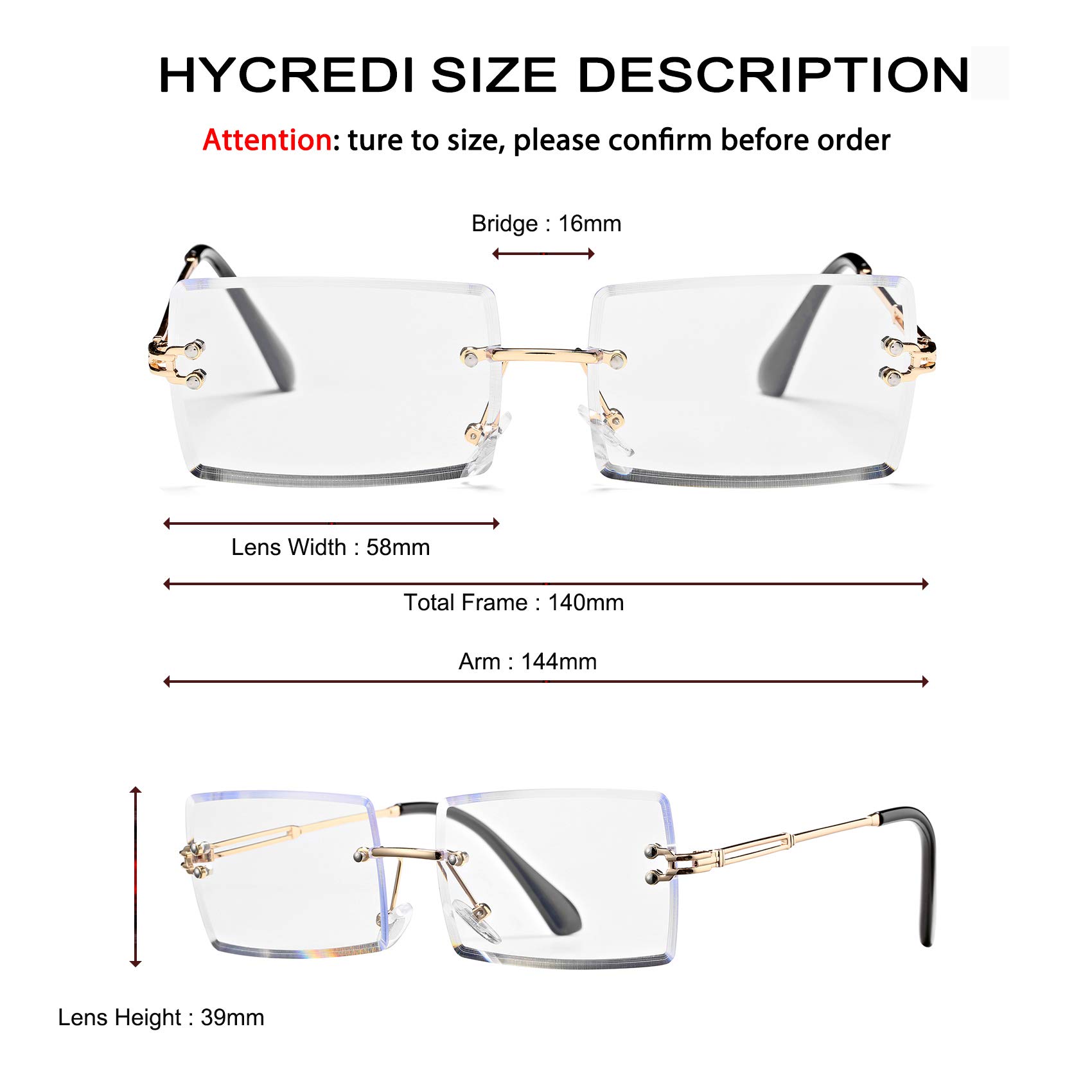 Stylish Rectangle Sunglasses for Men & Women - Small Rimless Square Shades UV Protection - Perfect for Driving, Beach & Outdoor Activities