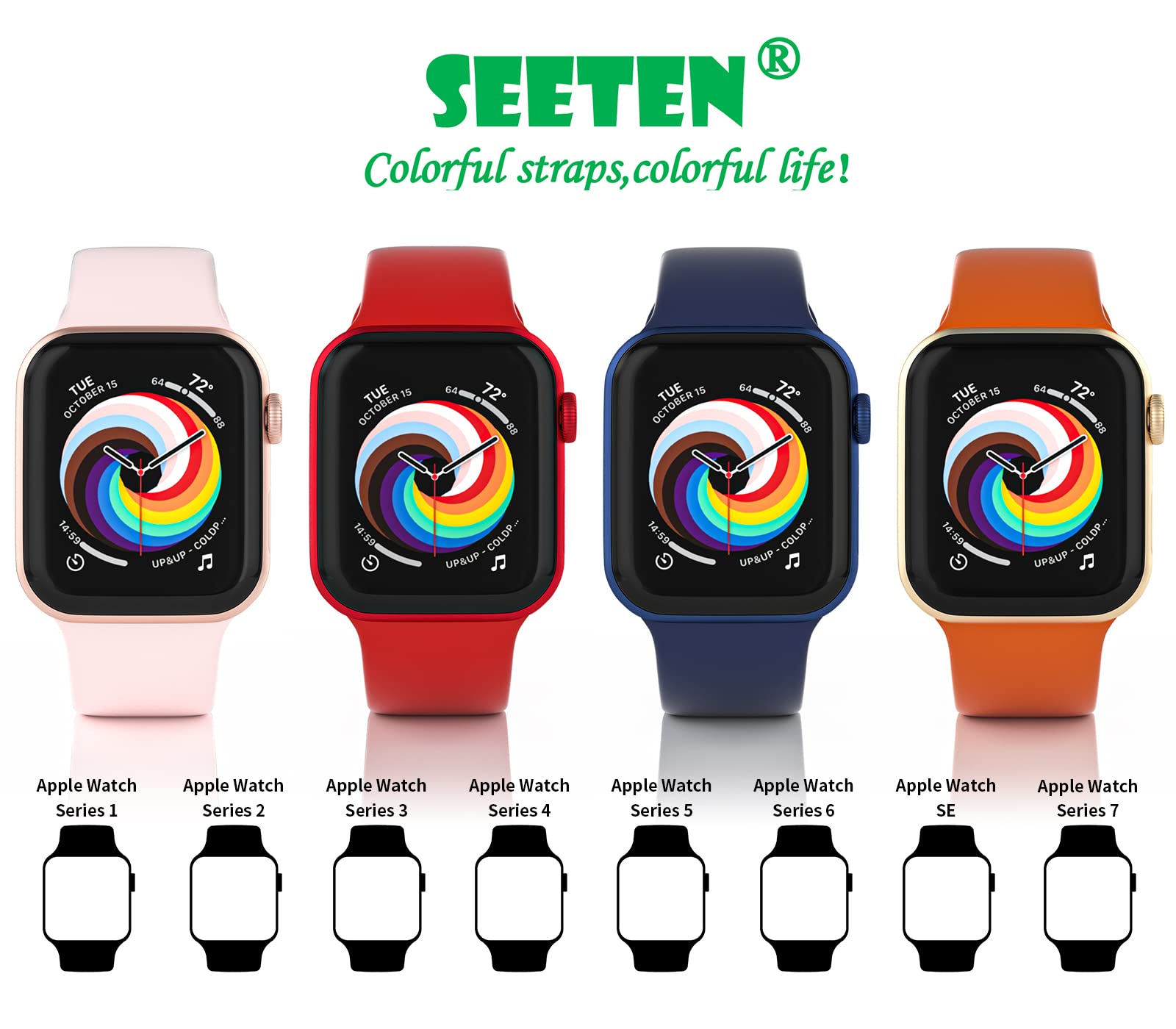 3 Pack Soft & Breathable Silicone Sport Bands Compatible with Apple Watch 38mm 40mm 41mm 42mm 44mm 45mm - Replacement Straps for iWatch Series 7/6/5/4/3/2/1/SE - Perfect for Gym, Running & Everyday Wear