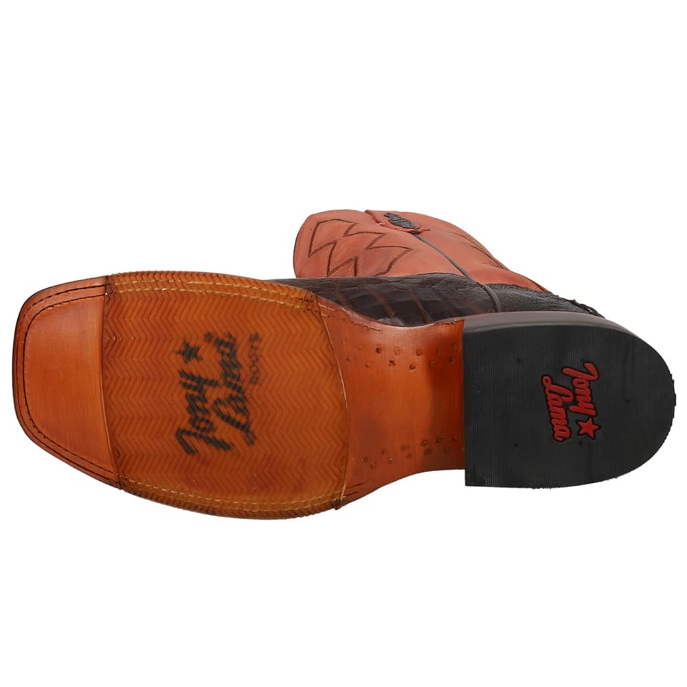 Tony Lama Men's Forrest Oil Tan Square Toe Pull-On Casual Boots - Mid Calf Western Boots for Cowboy, Rancher & Outdoor Work (Brown) - Perfect for Ranch Work, Horseback Riding & Country Style Fashion
