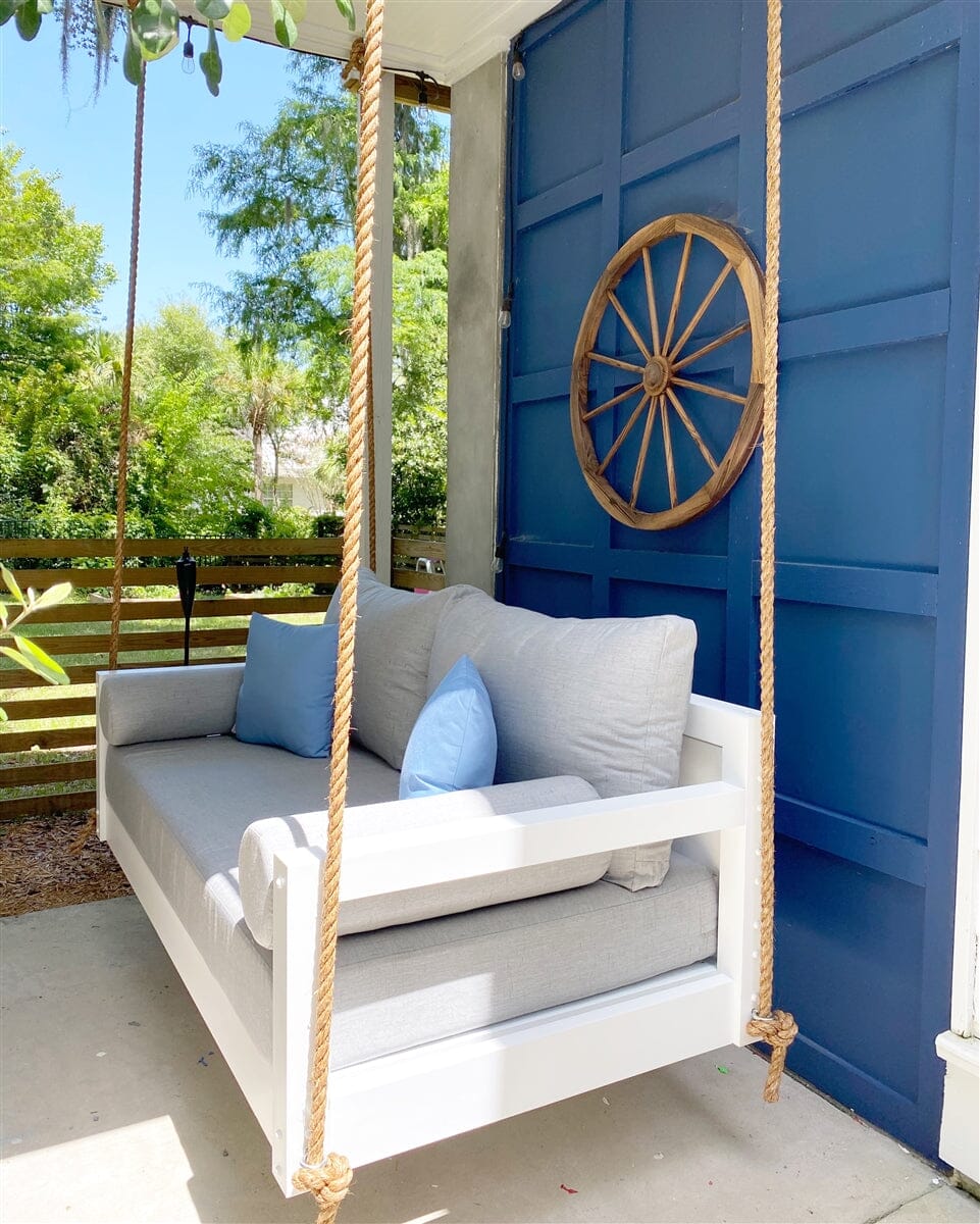 Kiawah Swing Bed - Premium Outdoor Porch Swing with Weather-Resistant Cushions - Perfect for Patio, Garden, and Backyard Relaxation