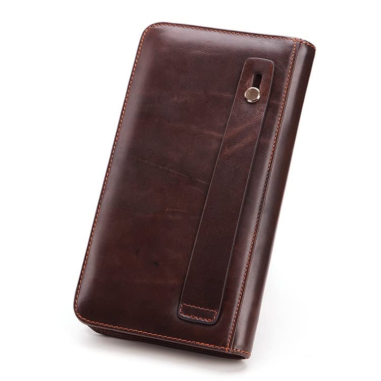 Premium Genuine Leather Men's Wallet Clutch - Slim RFID Blocking Card Holder & Money Organizer for Business & Travel | Perfect Gift for Dad, Husband, Boyfriend