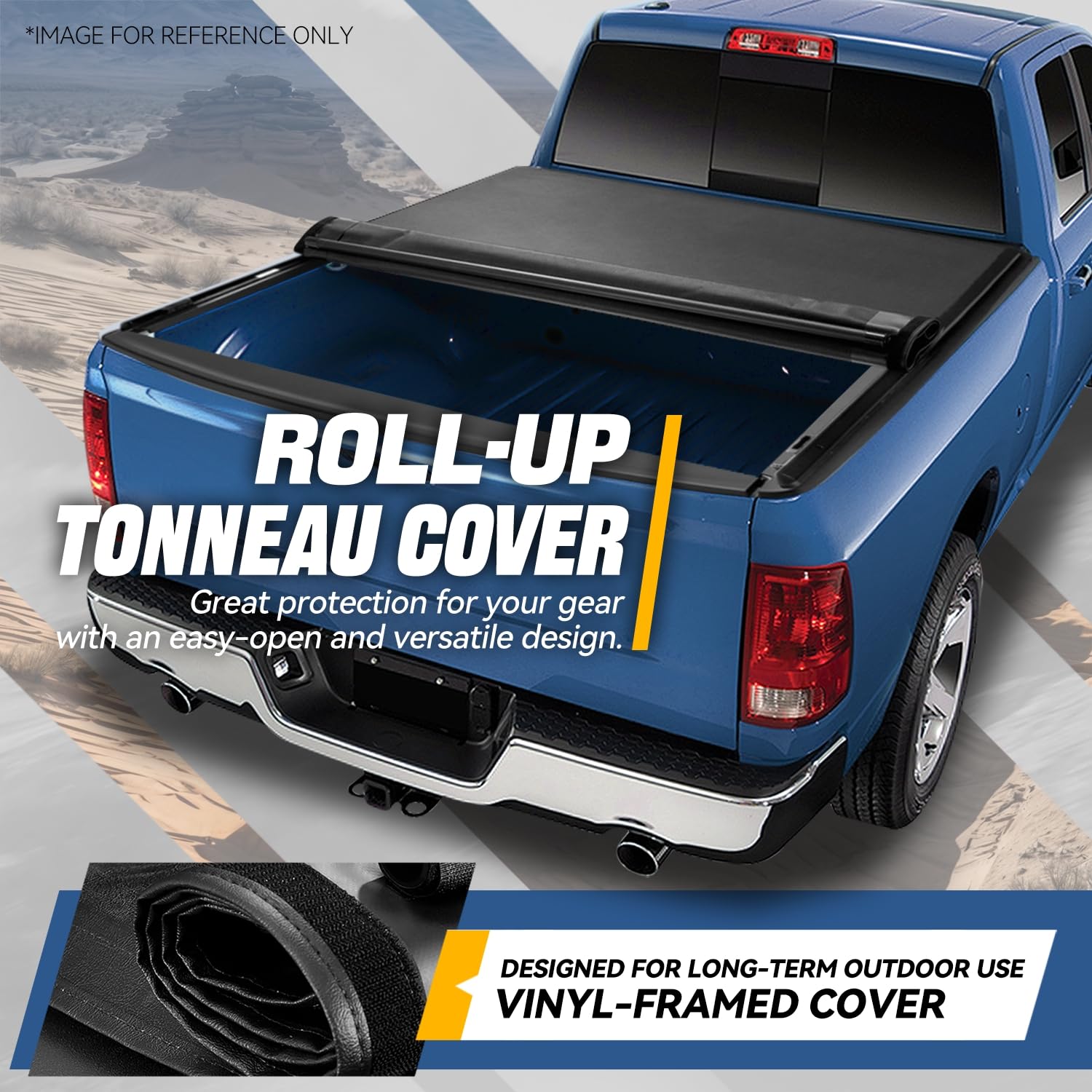 Auto Dynasty Soft Roll-up Truck Bed Tonneau Cover for 1999-2007 Chevy Silverado & GMC Sierra 1500/2500/3500/HD Classic - 6.5Ft Fleetside/Styleside Bed (No Rail System) - Matte Black - Weatherproof Protection for Cargo & Outdoor Gear