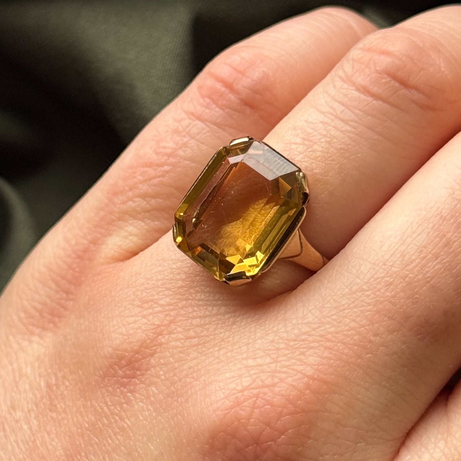 11.50ct Natural Citrine Cocktail Ring for Women - Size 5.75 - Elegant Statement Jewelry for Parties, Weddings & Special Occasions