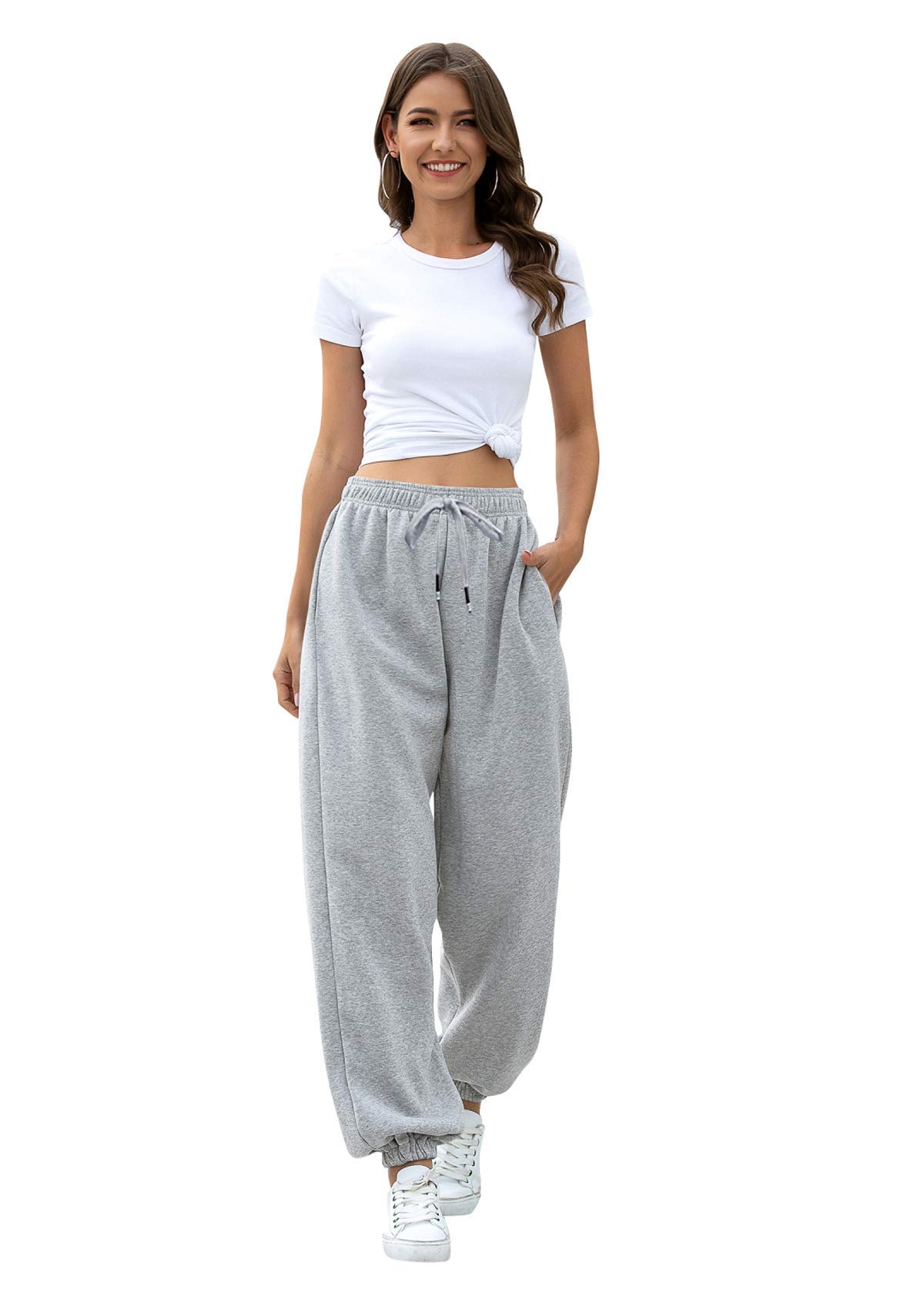 YLDUJ AMUM Women's Sweatpants - Casual Drawstring Joggers with Pockets for Workout, Yoga, Running & Lounge Wear - Soft Athletic Pants for Women