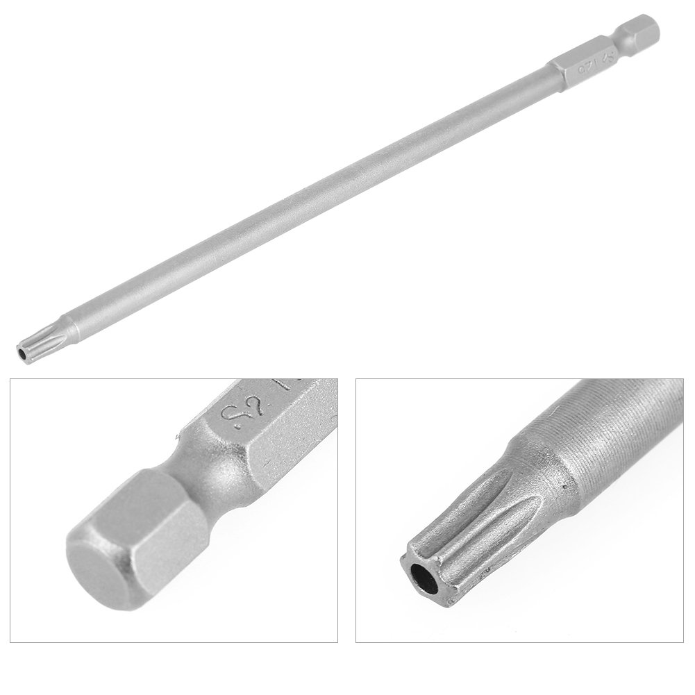 5Pcs T10-T30 Magnetic Star Torx Screwdriver Bits Set - 150mm Long 1/4