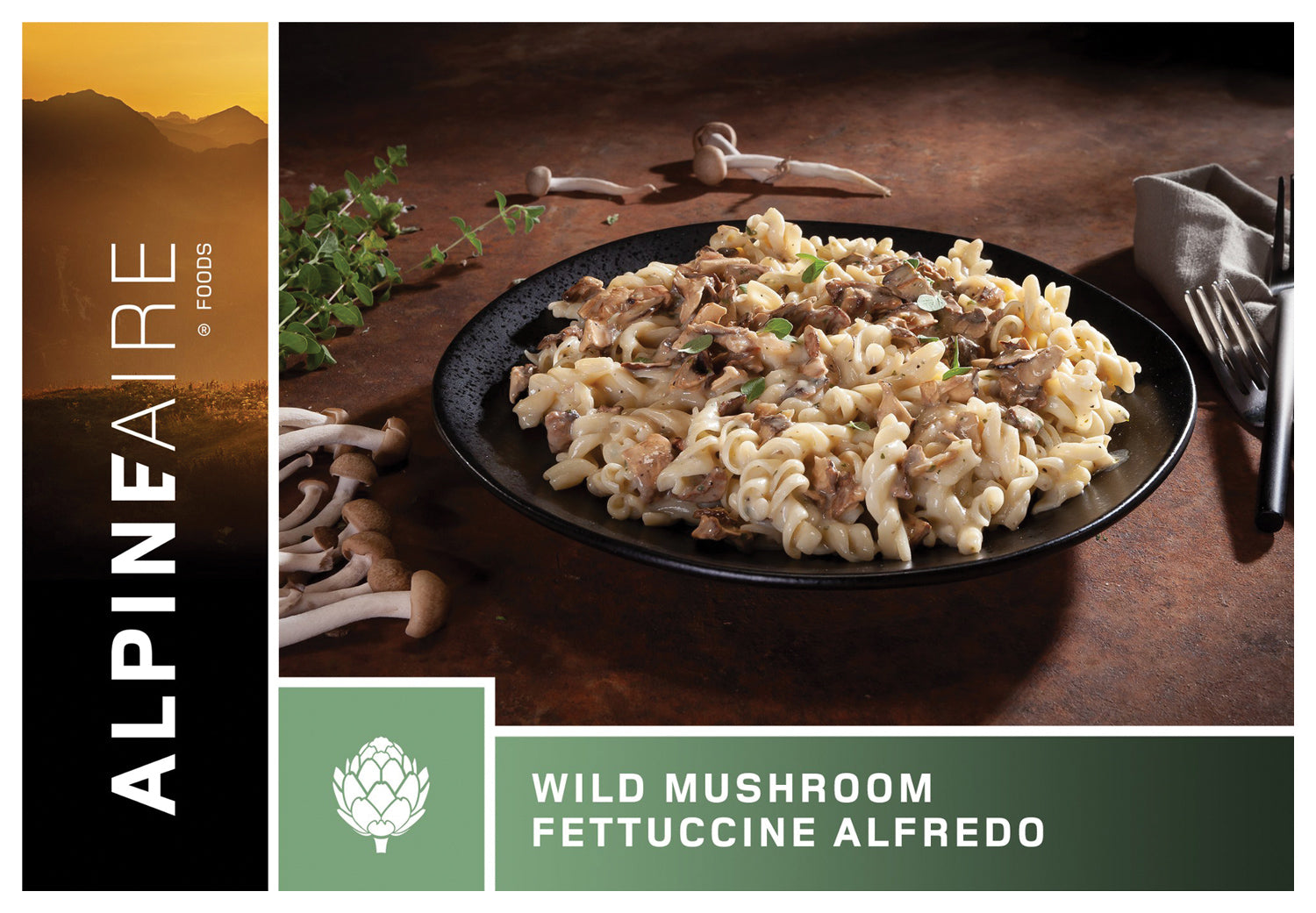 Alpine Aire Wild Mushroom Fettuccine Alfredo Pasta - Premium Freeze-Dried Backpacking & Camping Meal - Lightweight Gourmet Food for Hiking, Emergency Preparedness & Outdoor Adventures