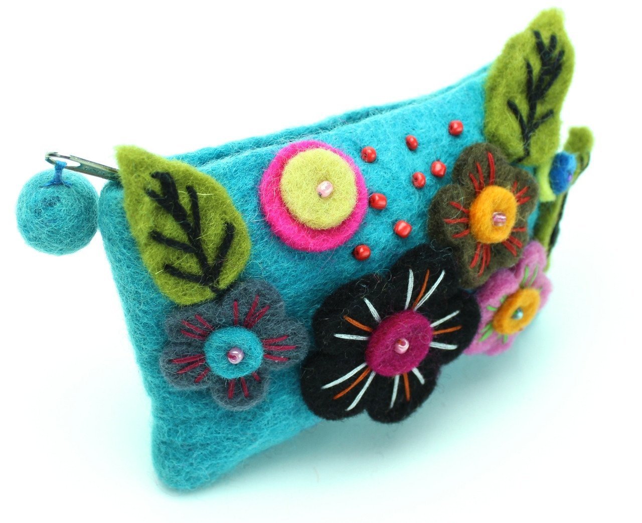 Blue Floral Coin Purse Wallet for Women - Small Zipper Clutch for Cash, Cards & Jewelry - Perfect for Travel, Shopping & Everyday Use