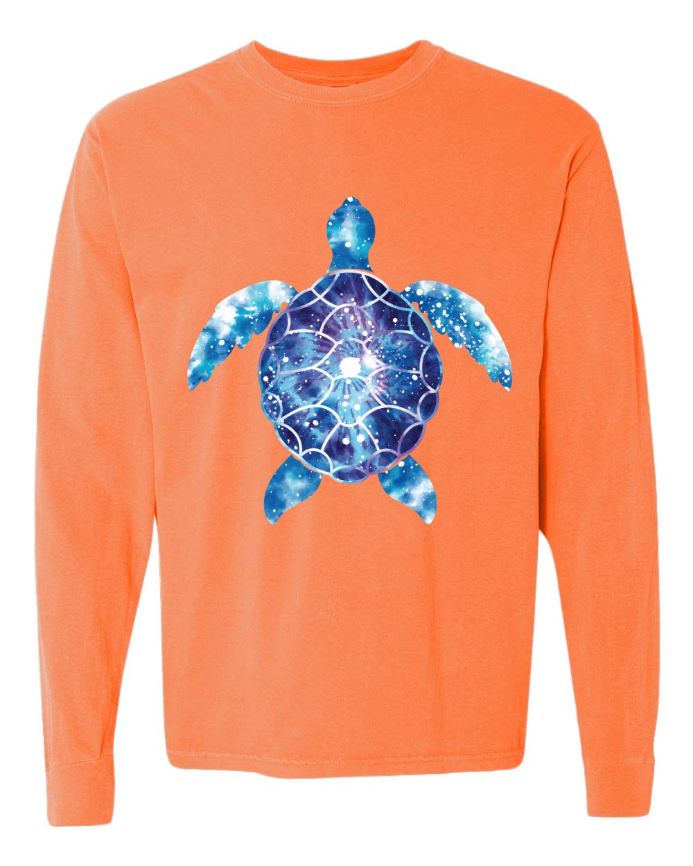 Sea Turtle Tie Dye Long Sleeve T-Shirt - Eco-Friendly Washed Look Cotton Top for Animal Lovers | Beach Vacation, Ocean Conservation Events, Casual Wear