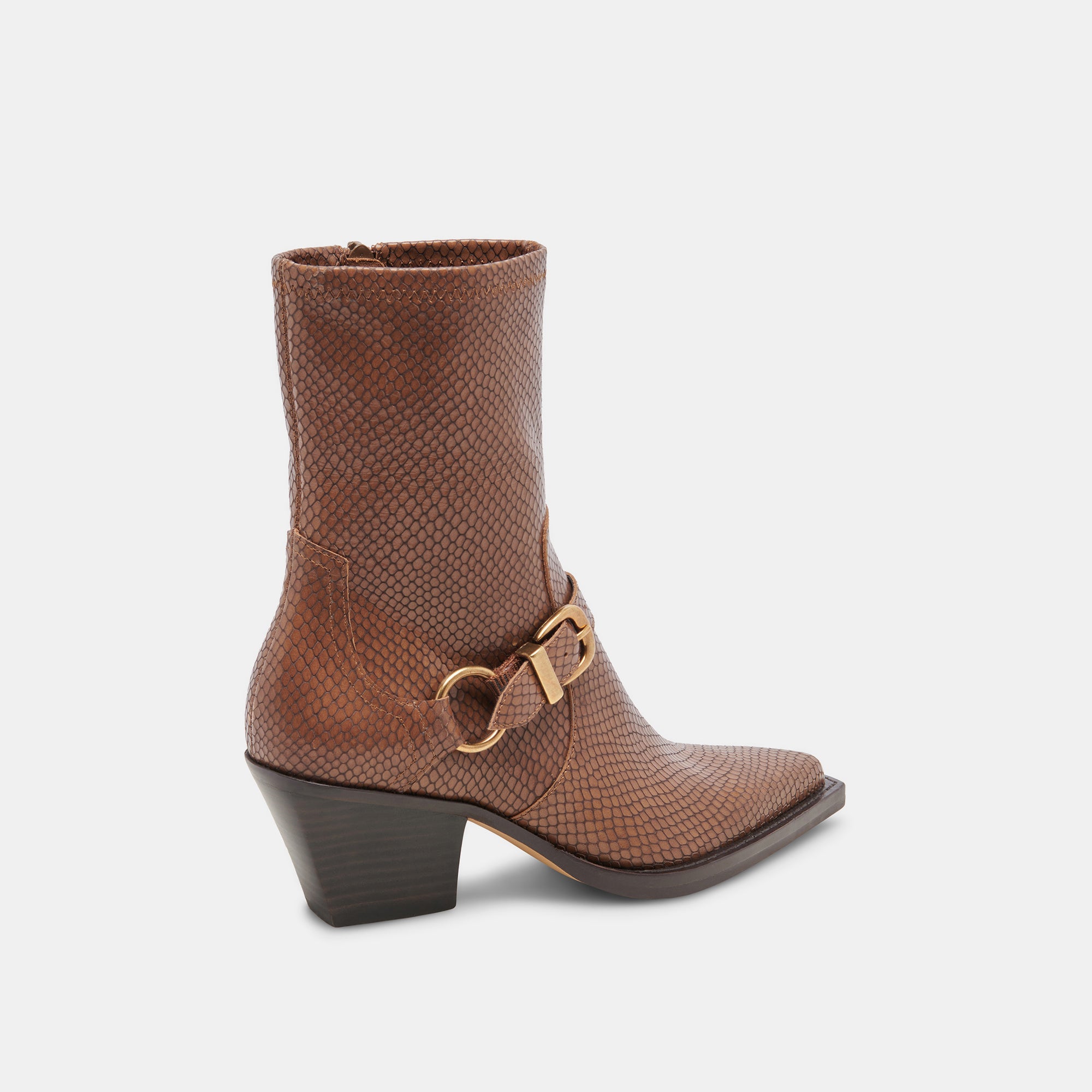 RAVE Wide Calf Boots for Women - Saddle Embossed Leather Knee High Riding Boots - Perfect for Country Style, Western Fashion & Outdoor Adventures