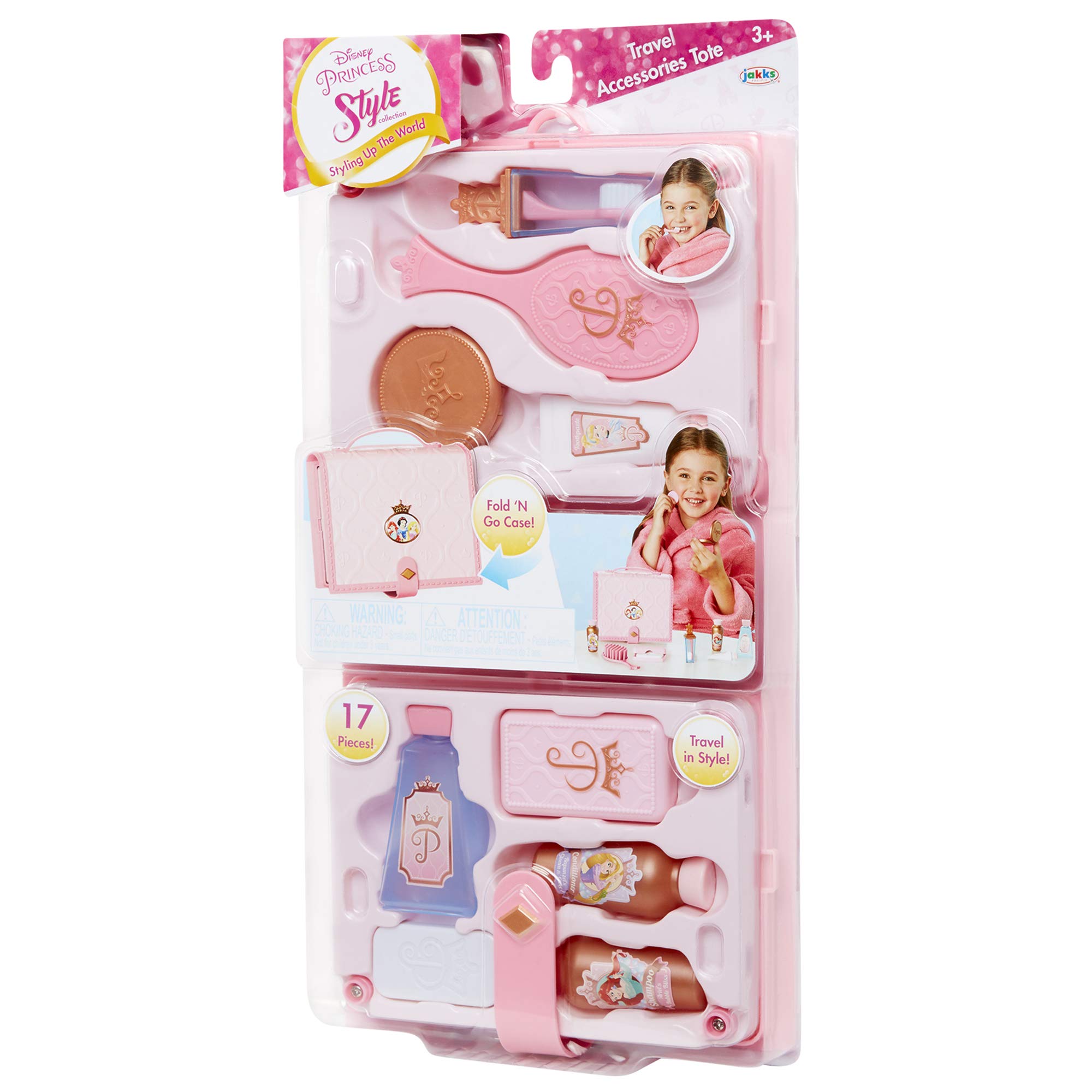 Disney Princess Style Travel Accessories Kit - Pink Luggage Set for Girls | Perfect for Family Vacations, School Trips & Airplane Travel