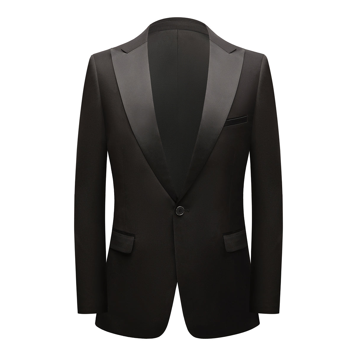 Men's Single Breasted 2 Piece Tuxedo Suit Black | Formal Wedding & Evening Wear | Slim Fit Business Suit for Groom, Prom & Special Occasions