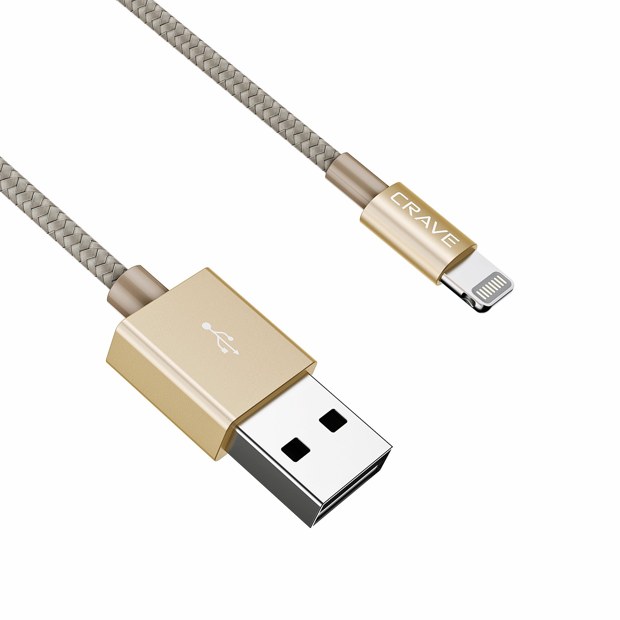 Premium Nylon Braided Apple MFI Certified Lightning to USB Cable - 4FT Fast Charging & Sync Cord for iPhone 14/13/12/11/X/8/7 - Durable & Tangle-Free (Gold) - Perfect for Home, Office & Travel Charging