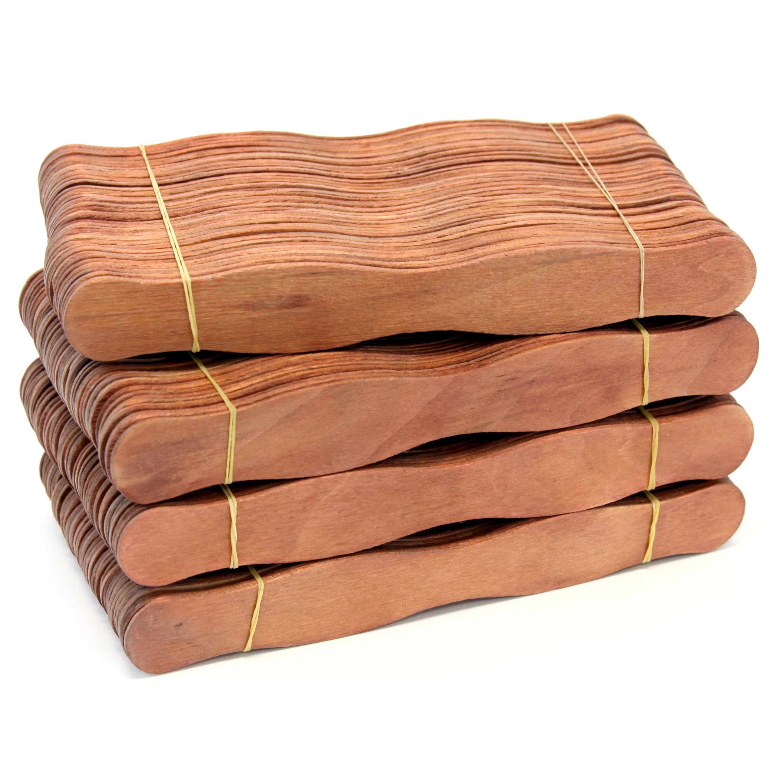 200 Pack Brown Wavy Craft Sticks - 8 Inch Jumbo Wooden Popsicle Sticks for DIY Fan Handles, Wedding Fans, Auction Paddles & Craft Projects | Perfect for Arts & Crafts, School Projects, and Party Decorations by CraftySticks