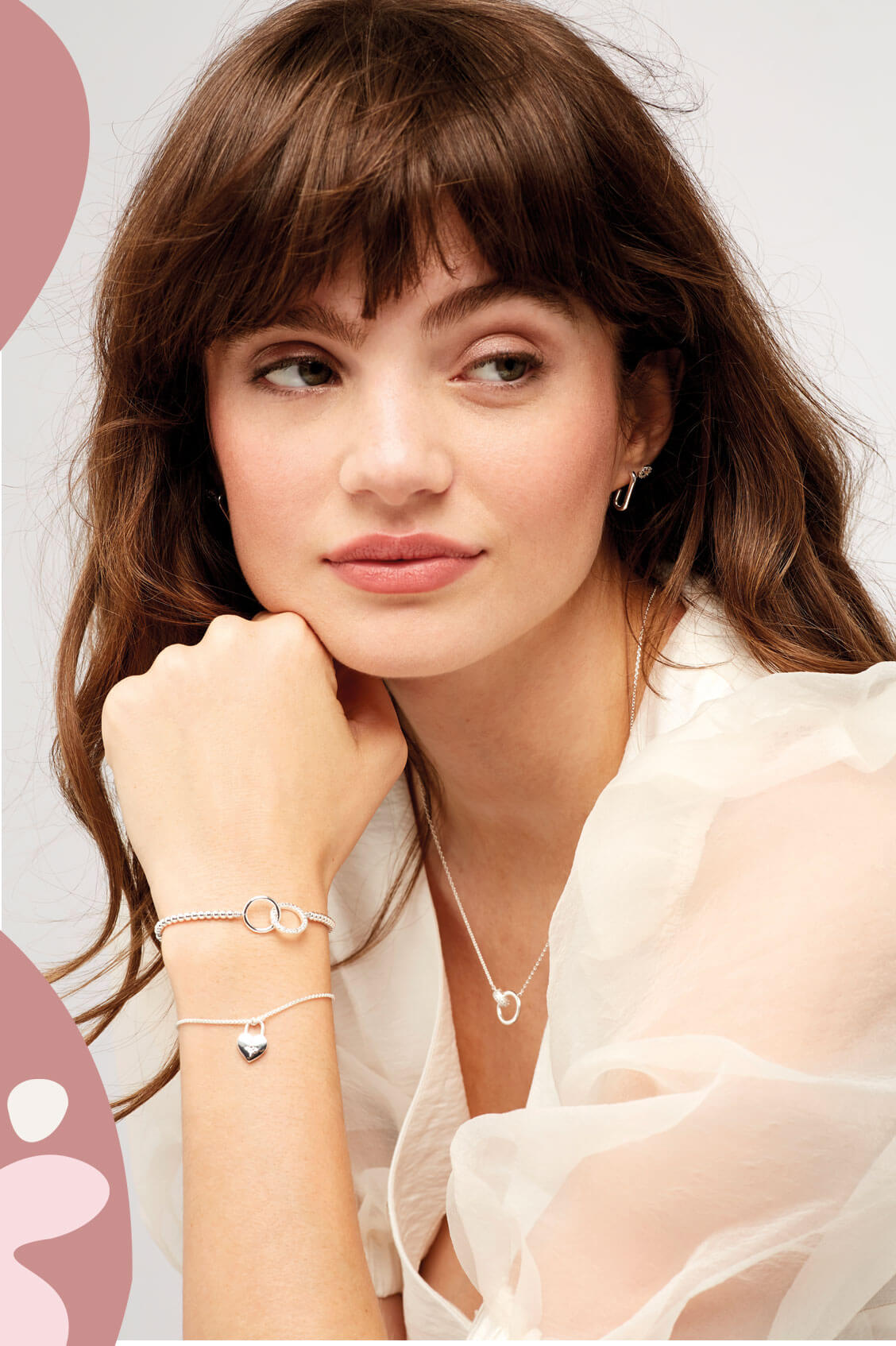 Interlinked Rings Necklace for Women - Elegant Gold & Silver Layered Chain Jewelry - Perfect for Date Night, Wedding & Everyday Wear