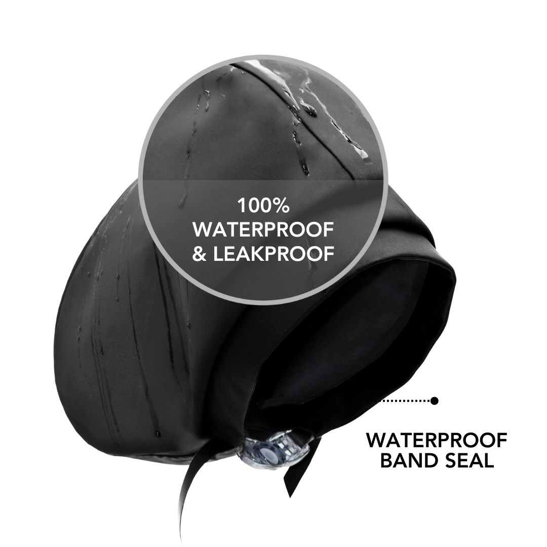 Waterproof Adjustable Kids Swim Cap with Satin Lining - Hairbrella (2 Pack) for Swimming Lessons, Beach Trips & Pool Protection