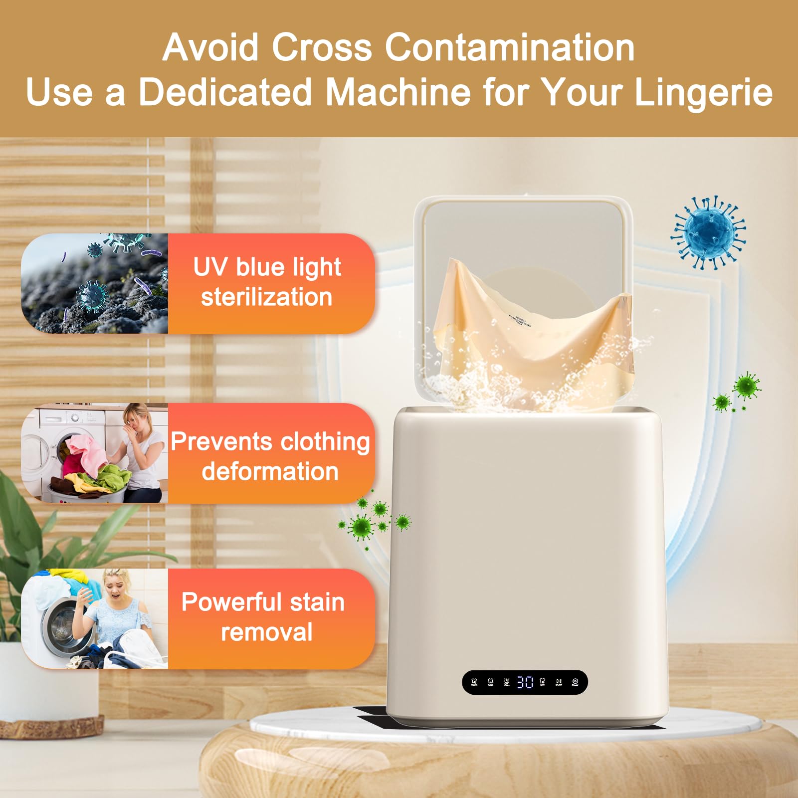Mini Fully Automatic Washing Machine for Delicates - Compact & Efficient Laundry Solution for Bras, Underwear, Socks - Perfect for Apartments, Dorms, RV Travel & Small Spaces