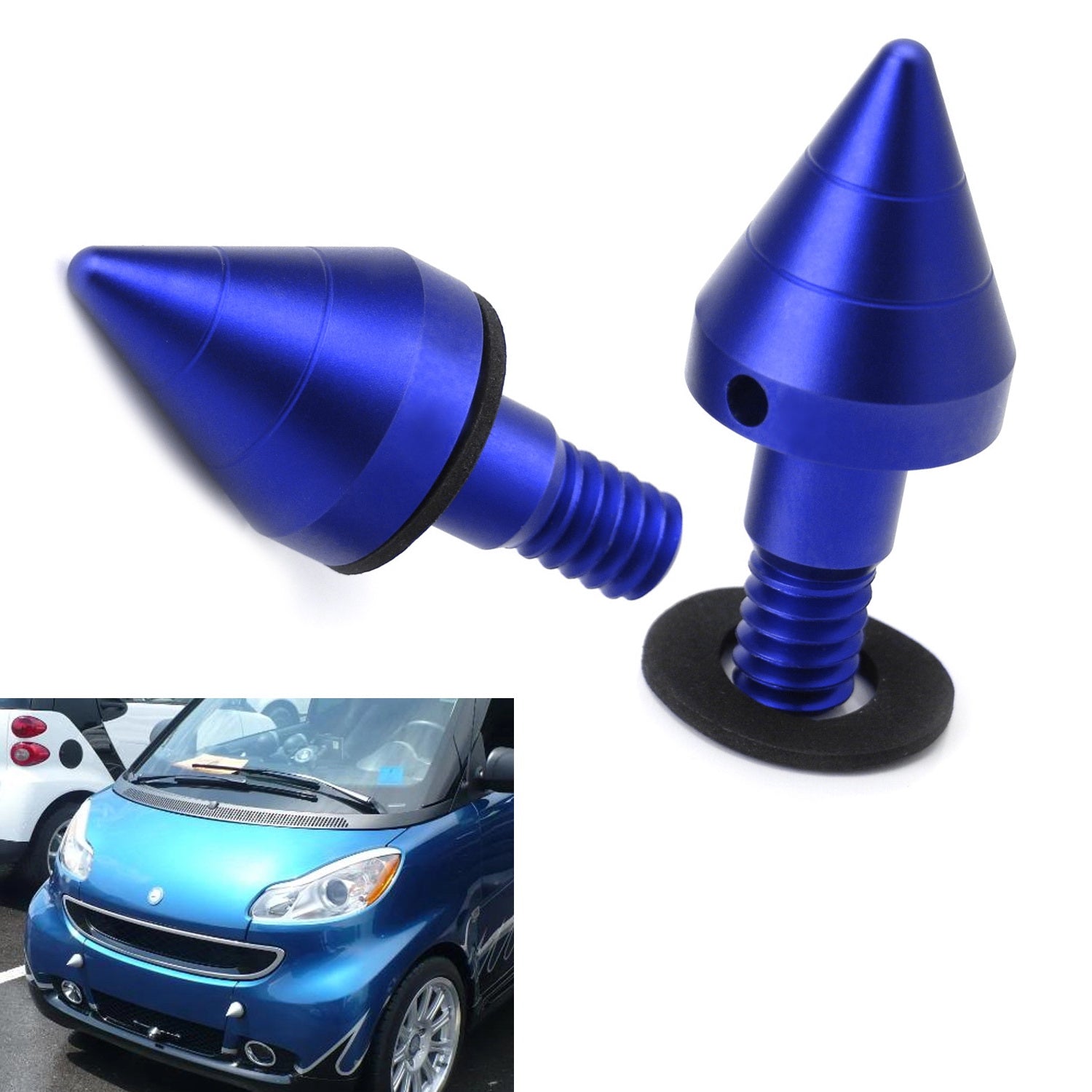 Blue Matte Front & Rear Bumper Protector Spikes Guards for Smart Car - Scratch Protection & Stylish Upgrade for Urban Driving
