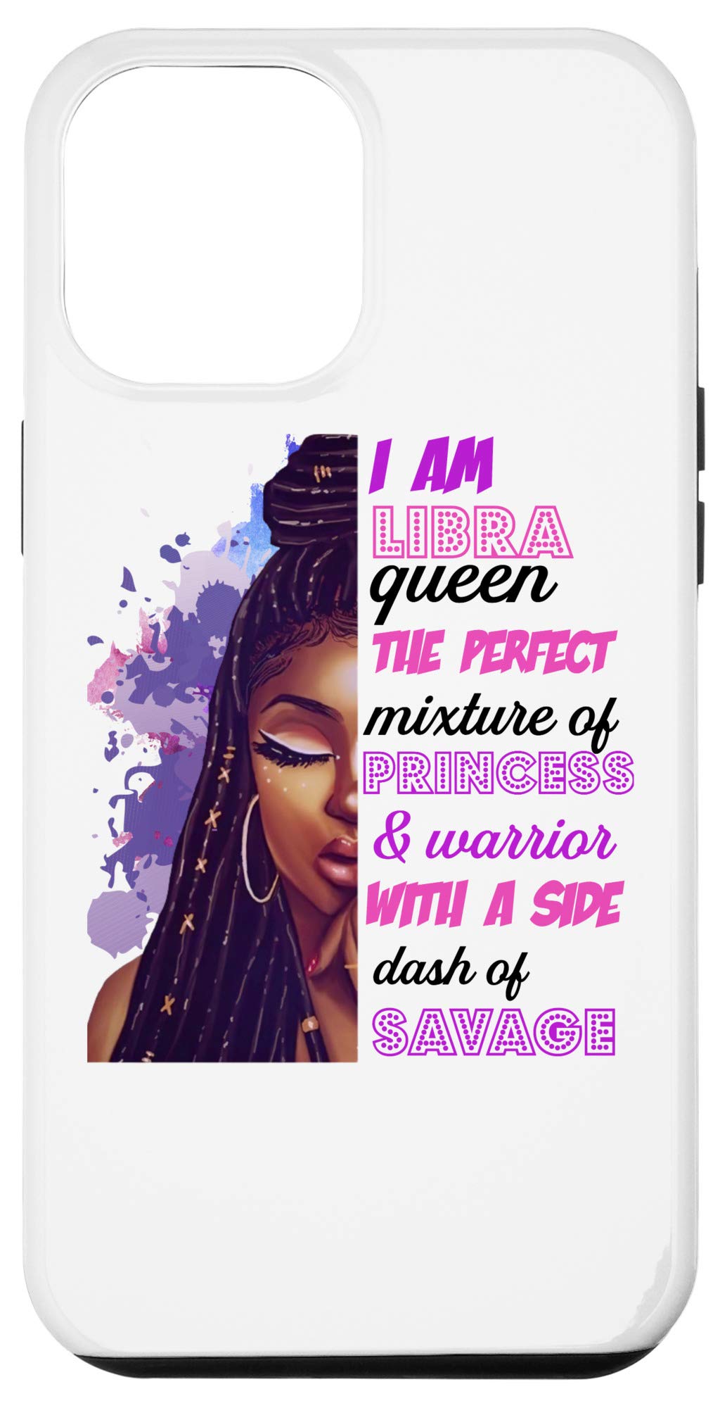 iPhone 12 Pro Max Case - Libra Zodiac Princess & Warrior Design - Stylish Black Phone Cover for Women - Perfect Birthday Gift - Protective & Cute Phone Accessory for Daily Use & Special Occasions