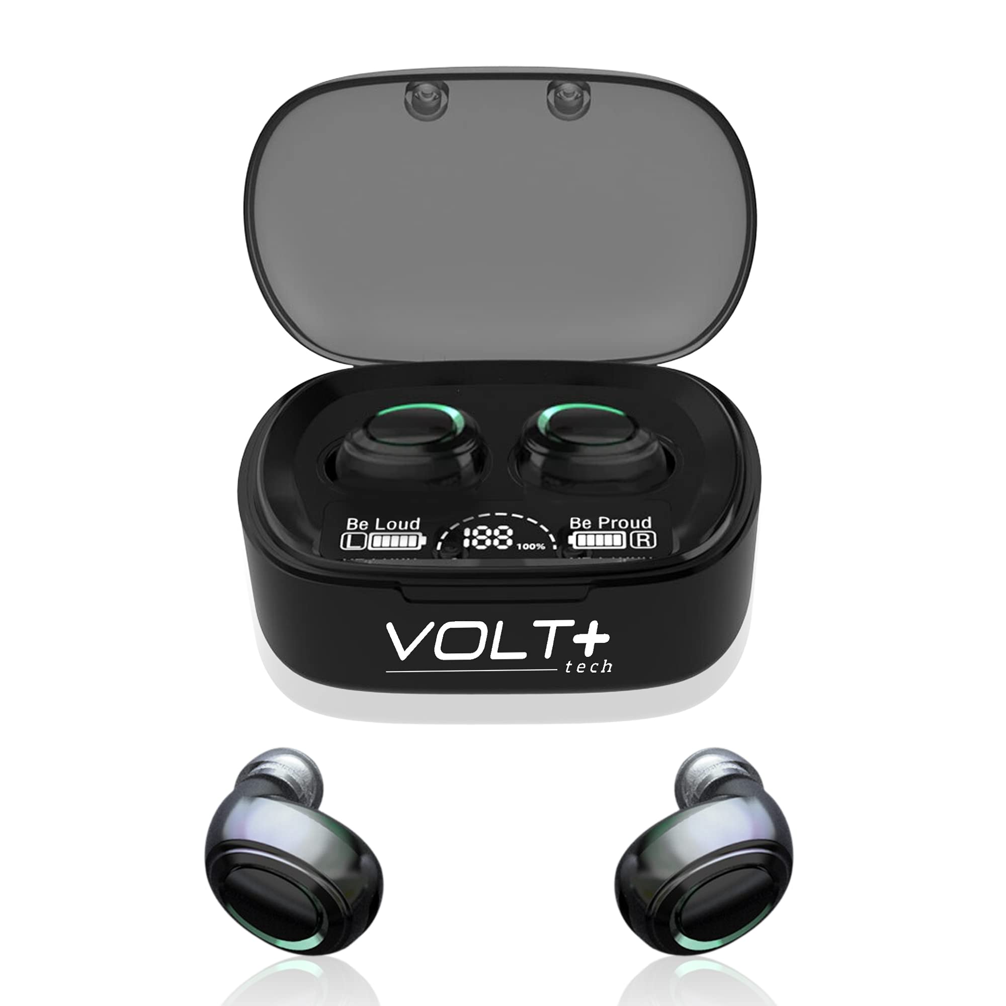 Wireless PRO Bluetooth 5.3 Earbuds with 36H Playback, IPX4 Waterproof, Noise Cancelling & Quad Mic - Compatible with ONN 8 Inch Tablet - Perfect for Workouts, Running & Travel